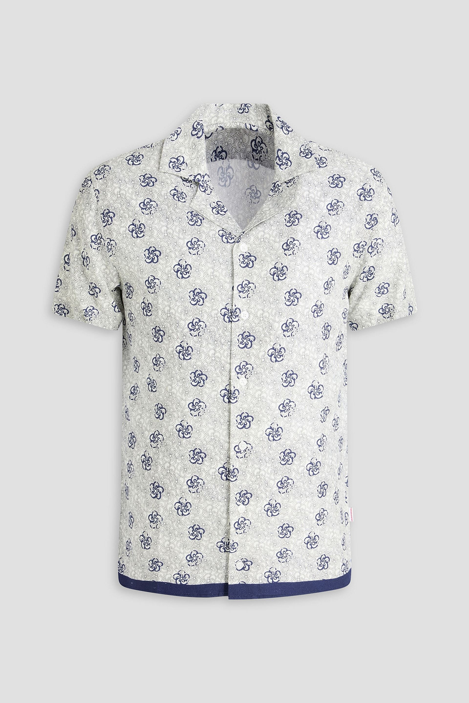 orlebar brown - travis floral-print piqué shirt - white - s