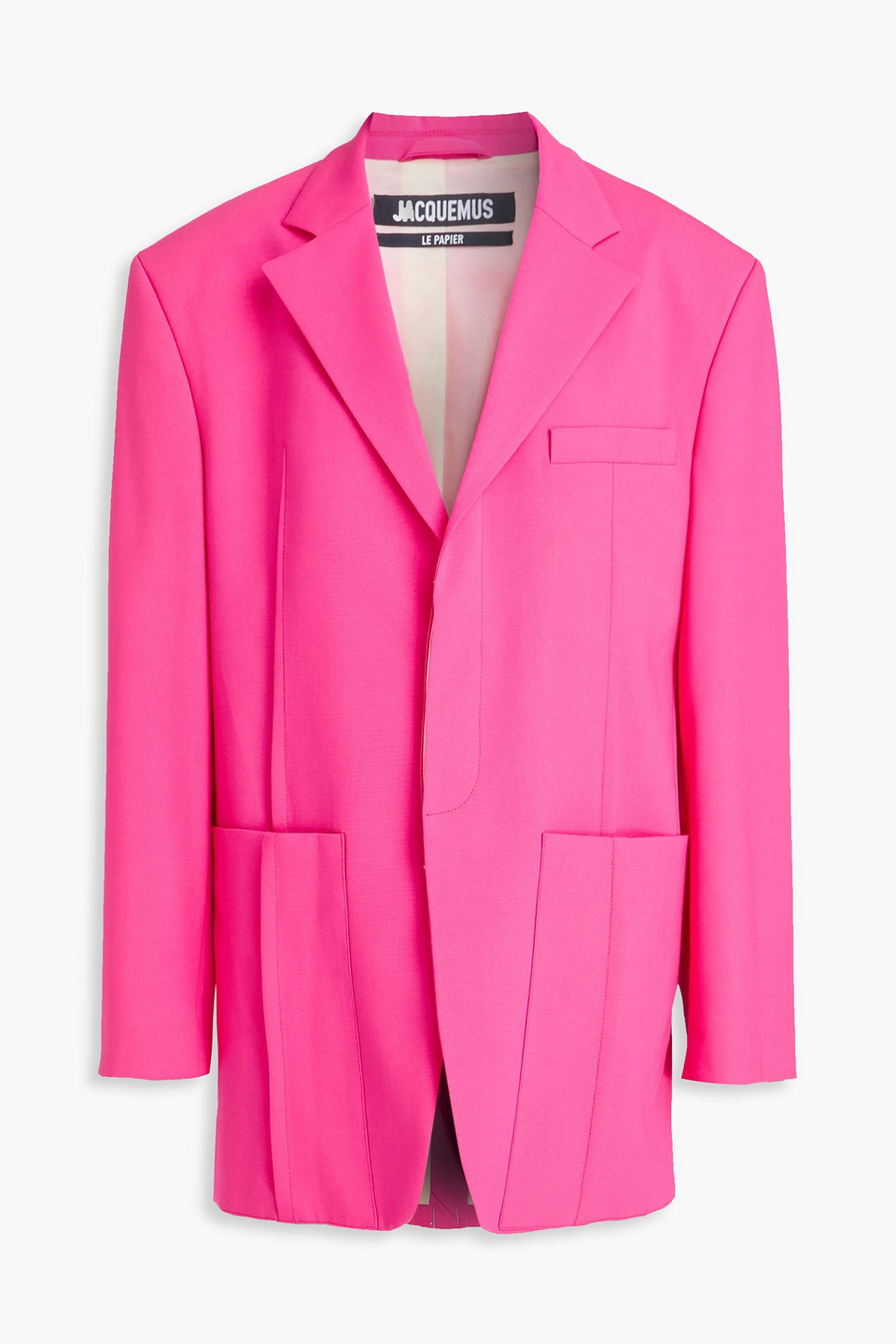 Jacquemus Neon Wool-blend Blazer In Pink