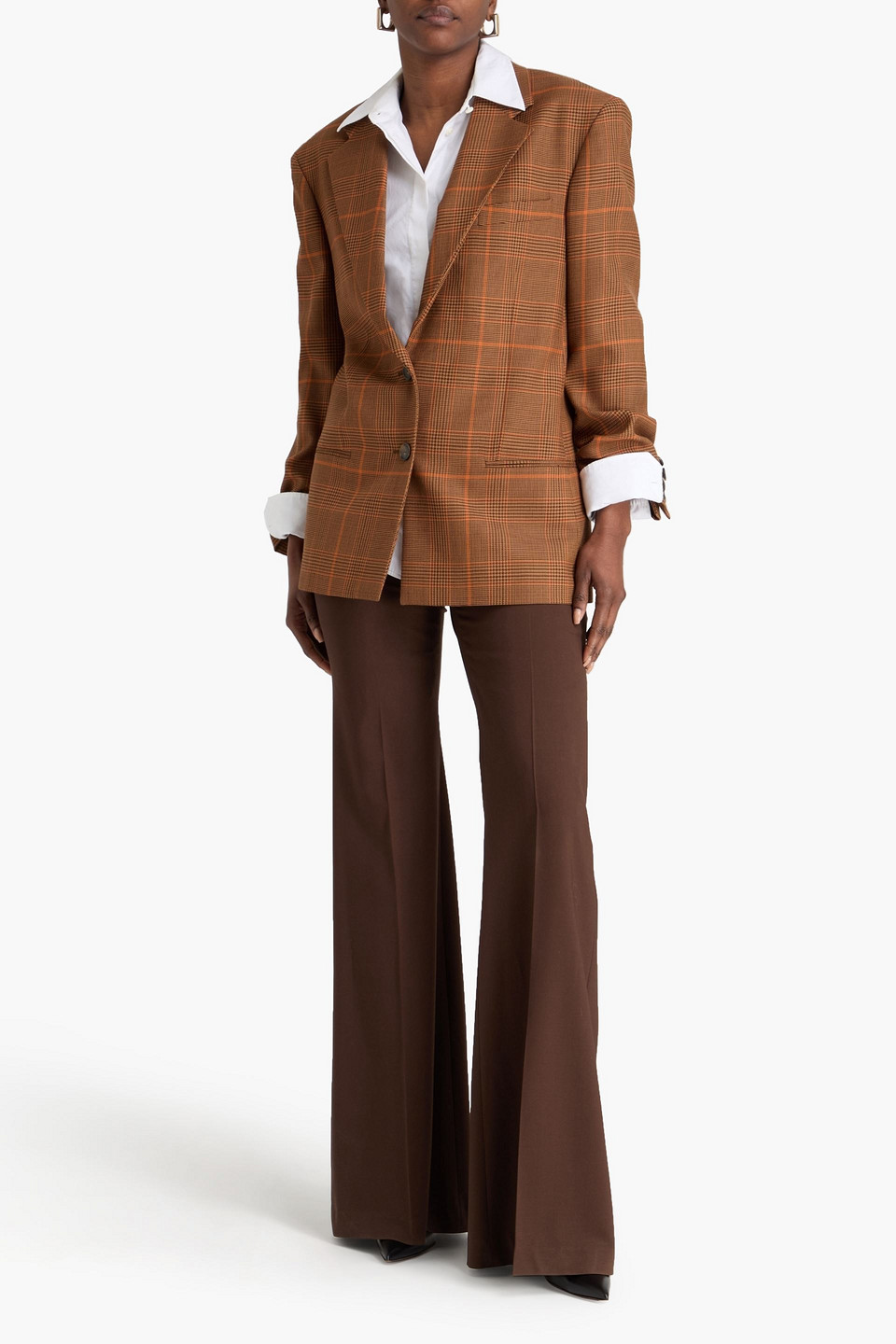 Stella Mccartney - Houndstooth Wool Blazer - Brown - It 40 