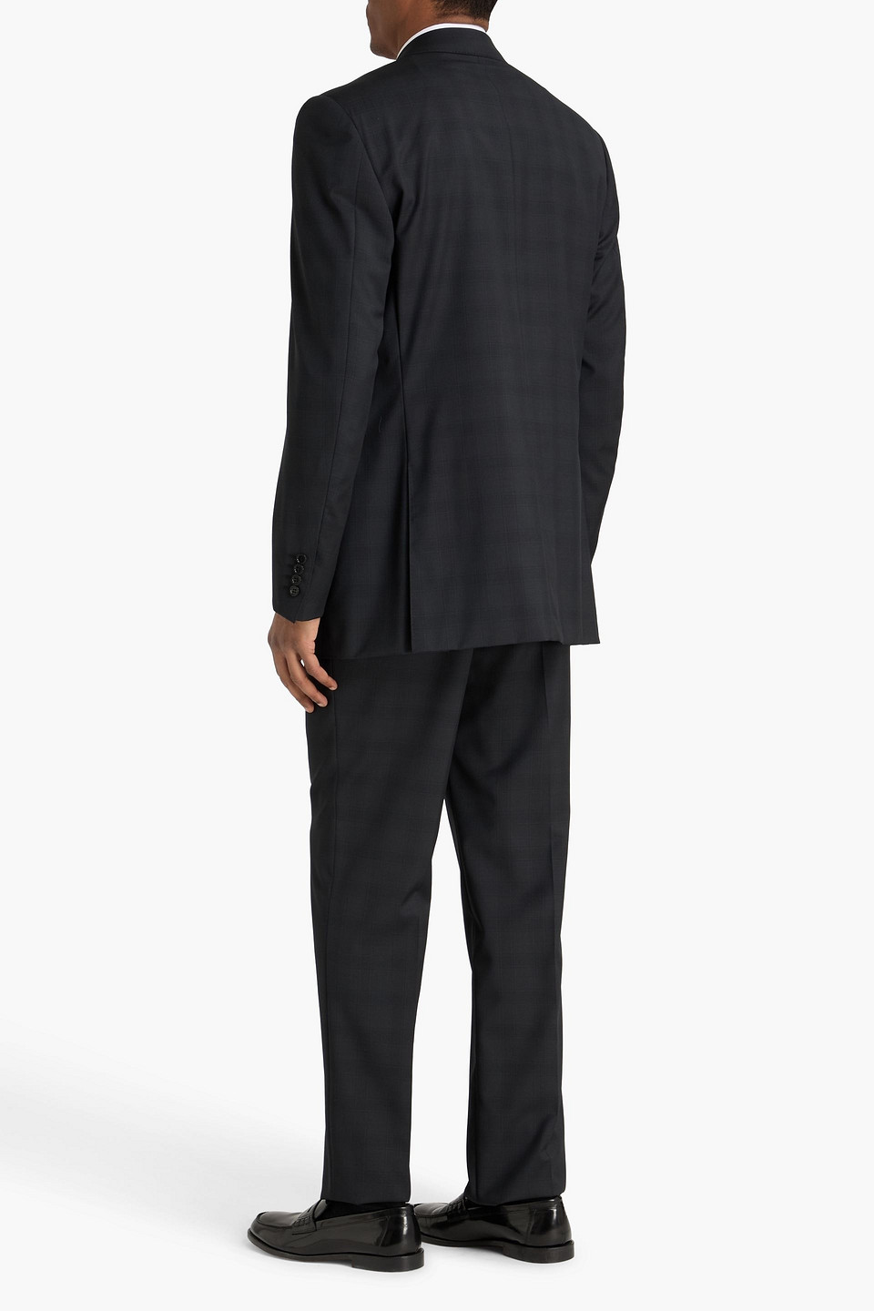  Canali - Checked Wool Suit - Black - It 58 