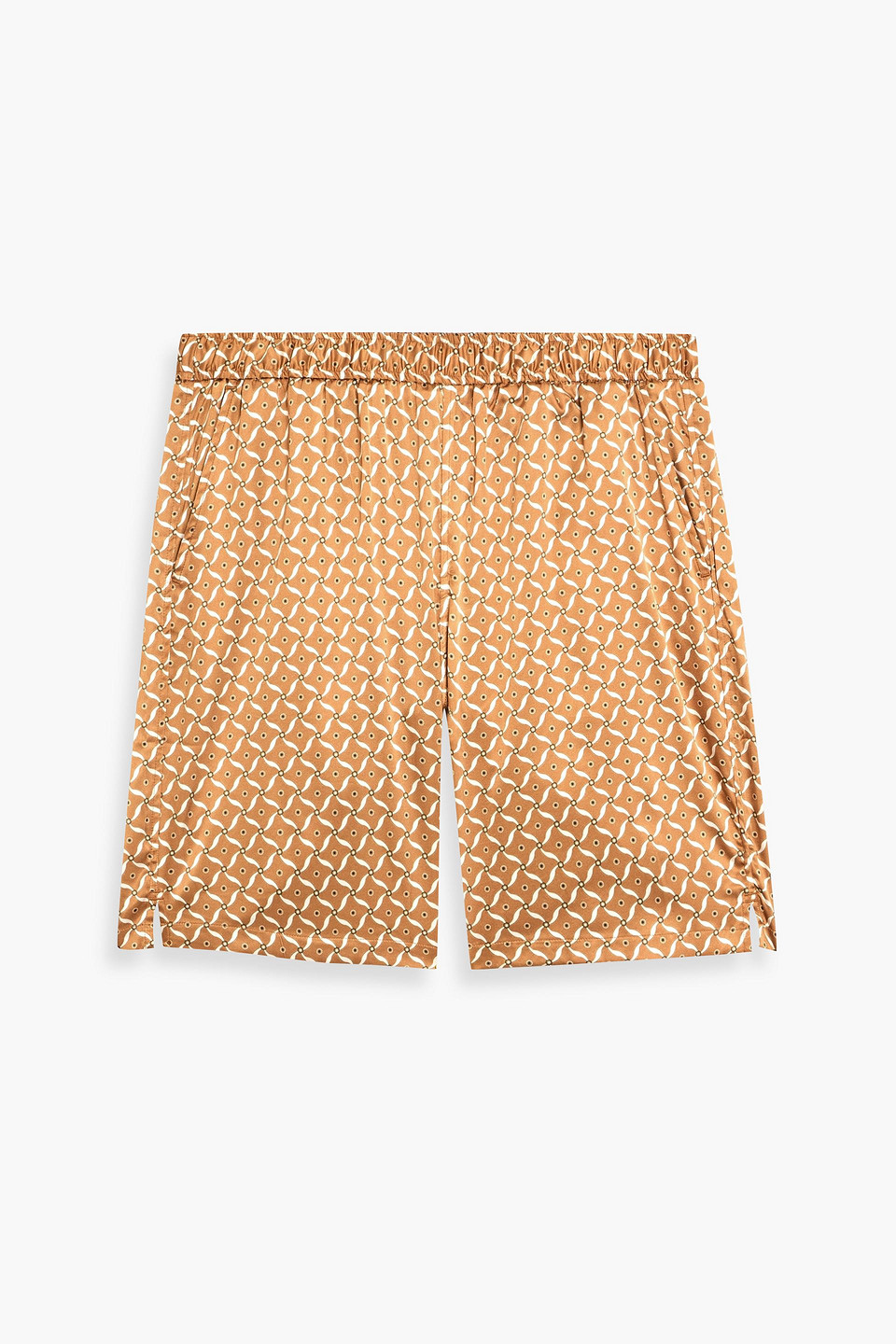 frescobol carioca - printed silk-blend satin shorts - neutral - m