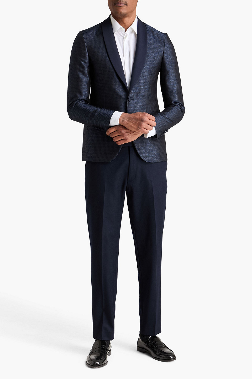  Canali - Blazer Aus Seidenjacquard - Blau - It 46 
