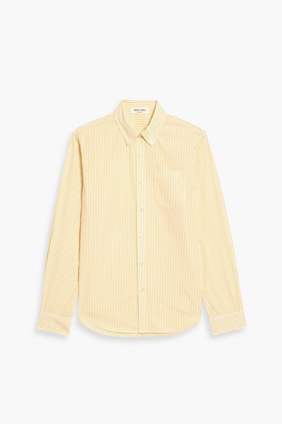 alex mill - mill striped cotton-poplin shirt - yellow - s