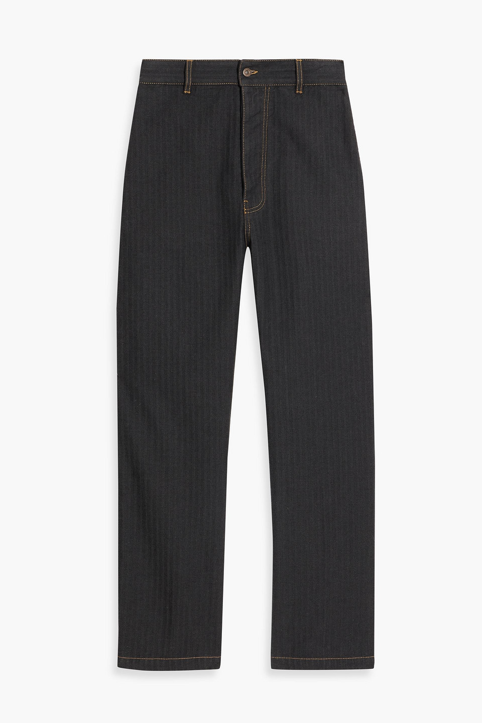 victoria beckham - herringbone high-rise wide-leg jeans - gray - 25