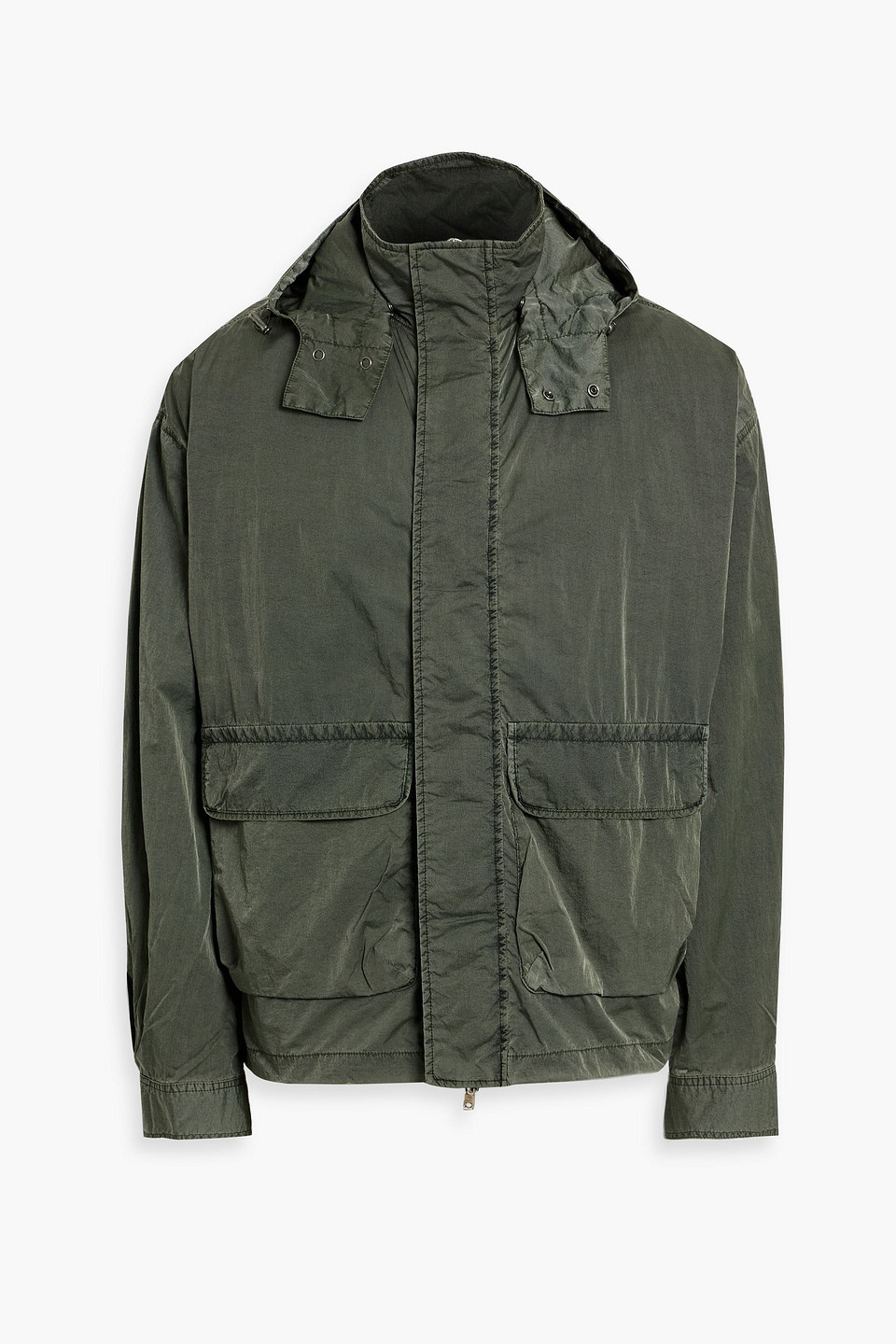 alex mill - david shell hooded jacket - green - s