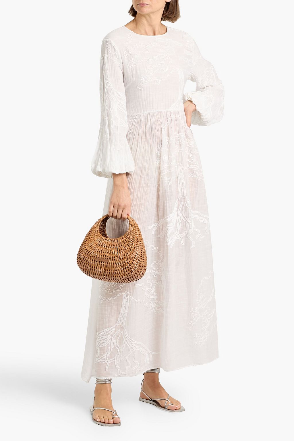 AGUA BY AGUA BENDITA Zafiro Manglares embroidered silk-gauze maxi dress | THE OUTNET AGUA BY AGUA BENDITA Zafiro Manglares embroidered silk-gauze maxi dress | THE OUTNET