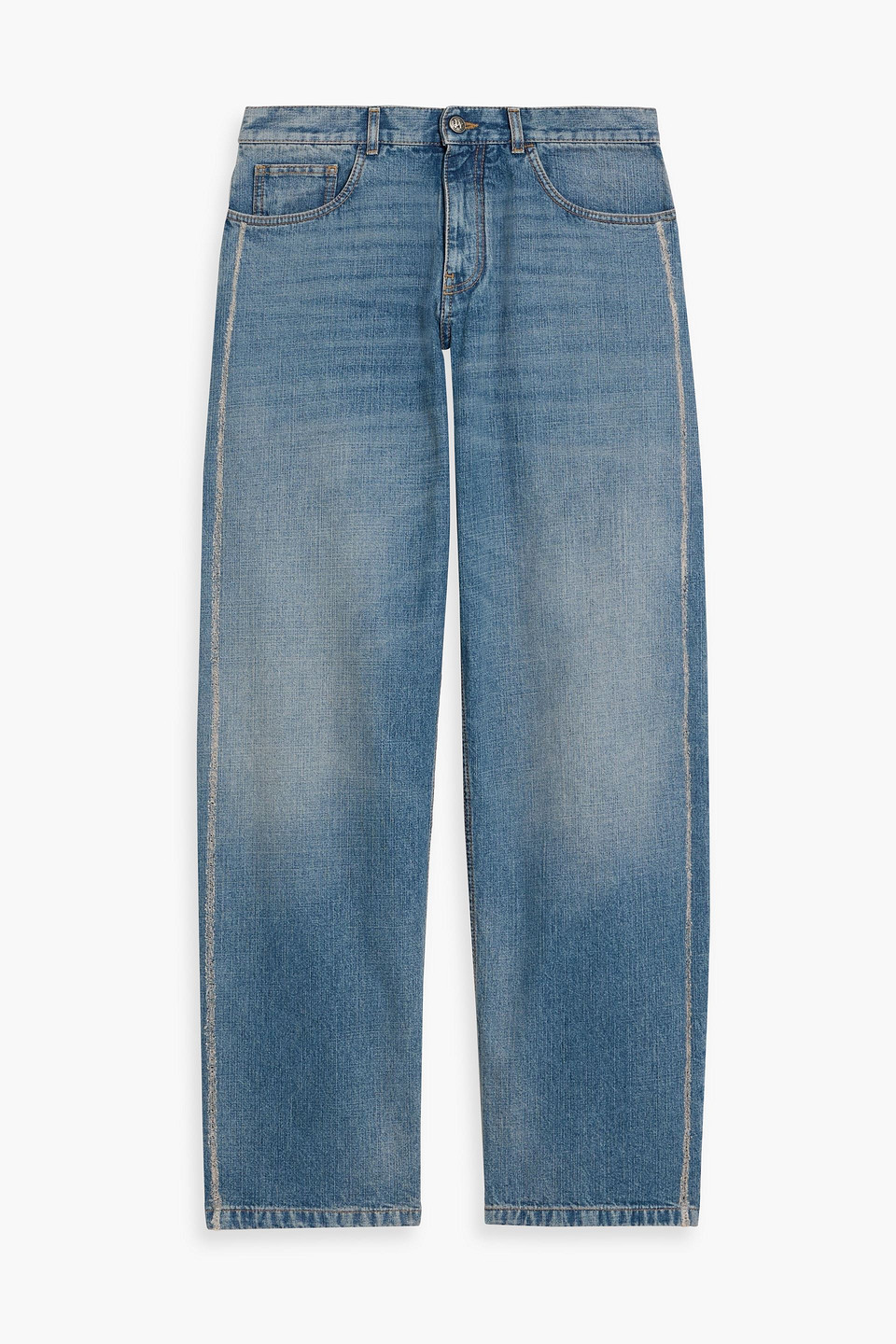 palm angels - frayed denim jeans - blue - 31