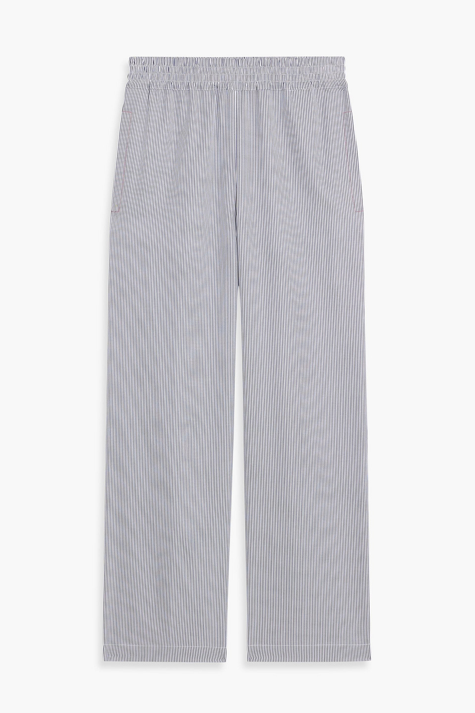 Victoria Beckham Striped Cotton Straight-leg Pants In White