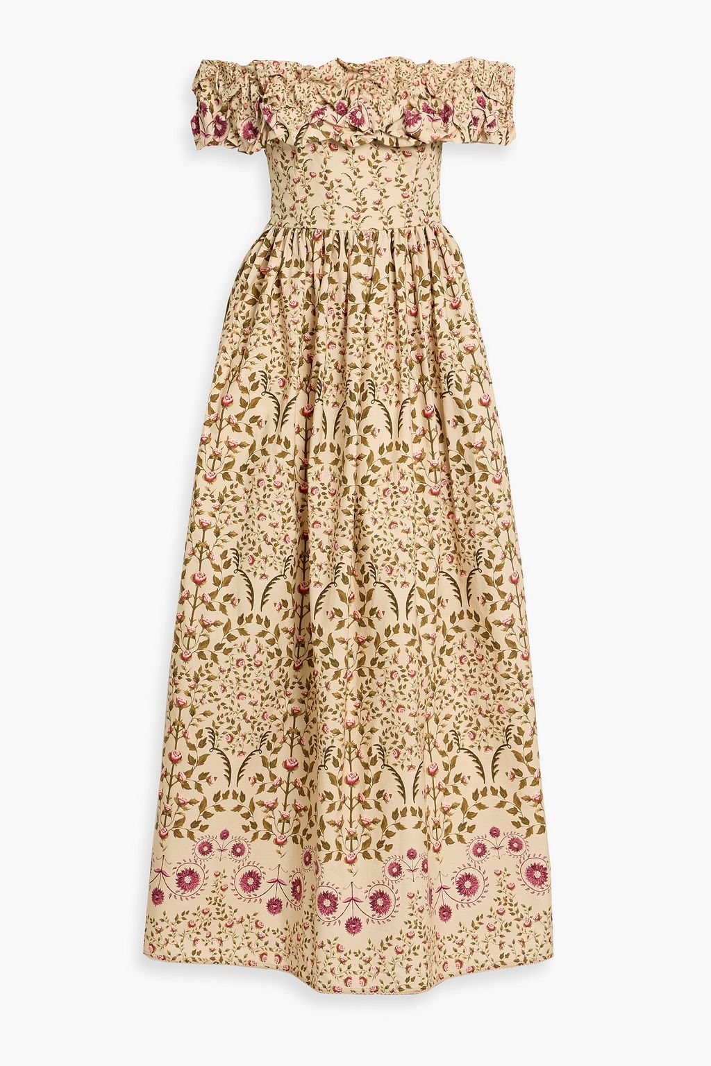 agua by agua bendita espliego floral cotton maxi dress Espliego floral linen maxi dress in multicoloured - Agua By Agua Bendita
