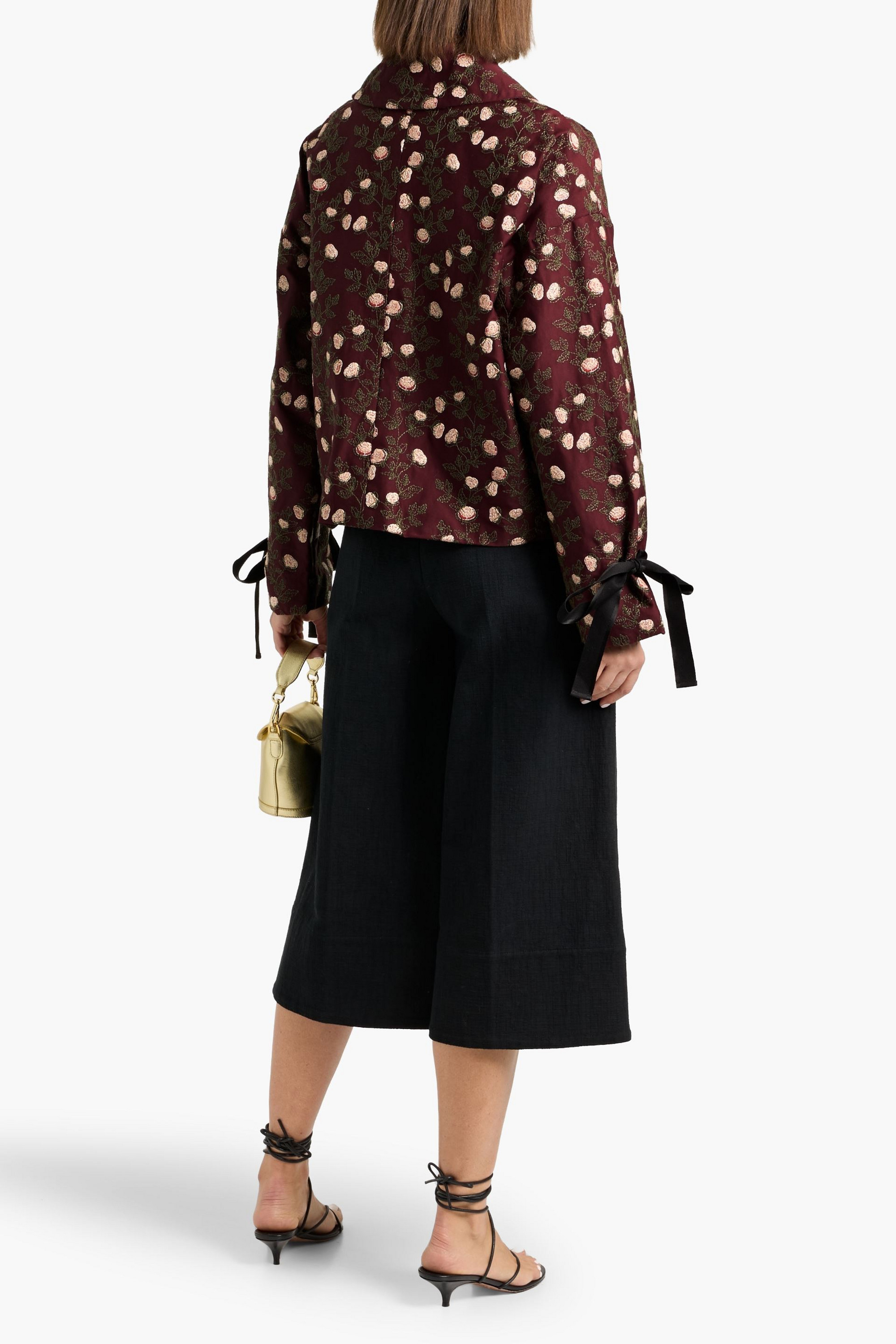 Agua by Agua Bendita Pavé Colibrí embroidered cotton jacket thumbnail