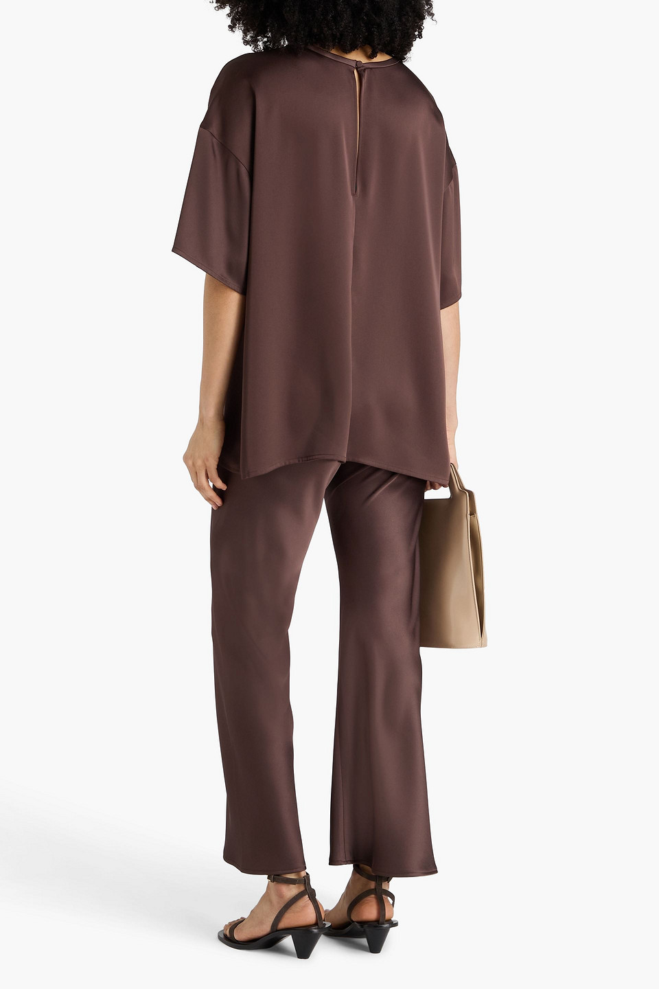  A.emery - Bristowe Satin Top - Brown - Uk 12 