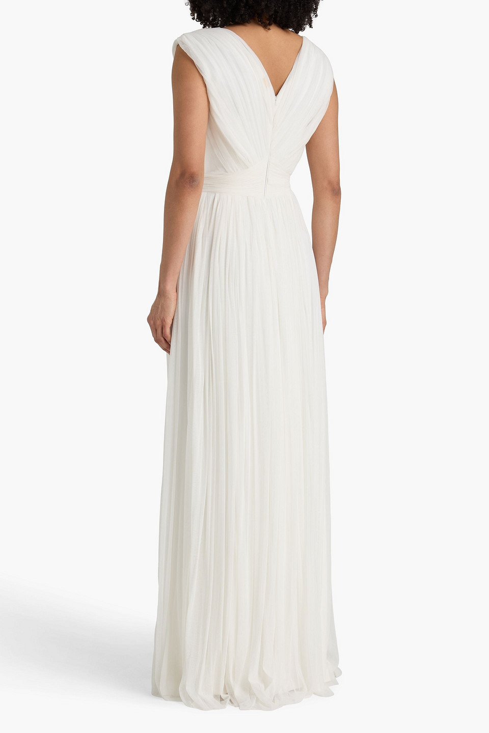  Rhea Costa - Wrap-effect Silk-tulle Gown - White - It 42 