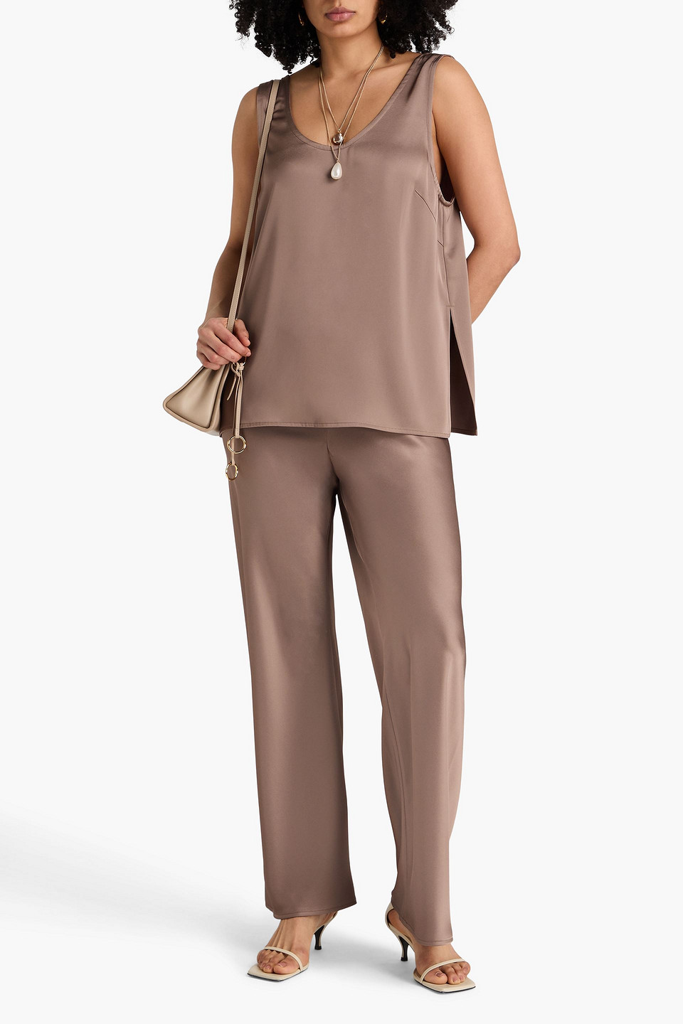  A.emery - Satin Top - Neutral - Uk 6 