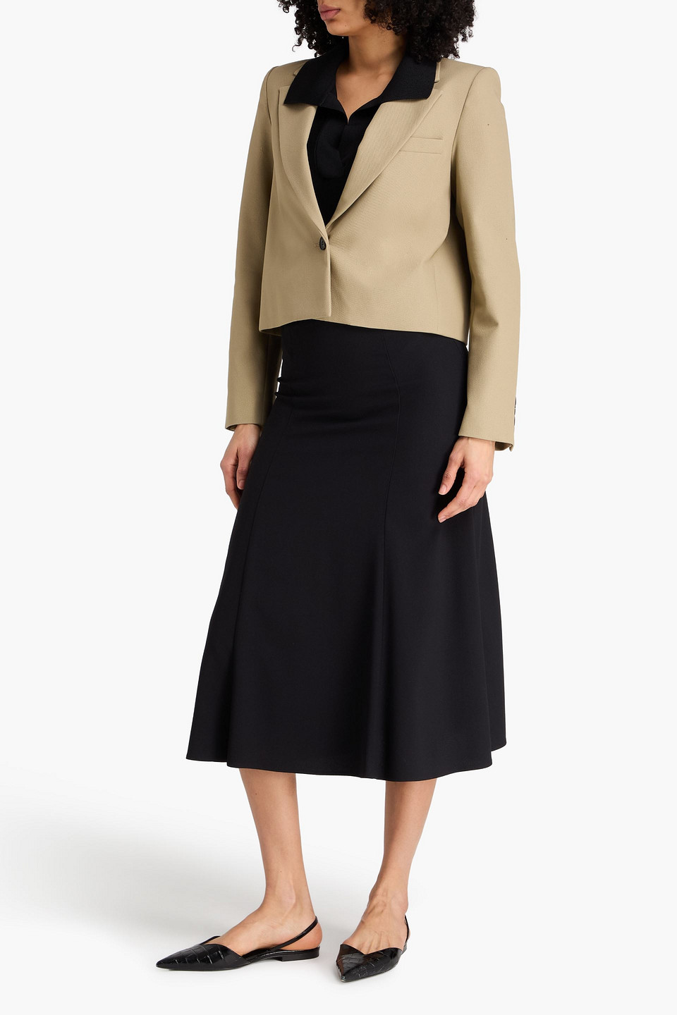  A.emery - Adys Cropped Cotton Blazer - Neutral - Uk 6 
