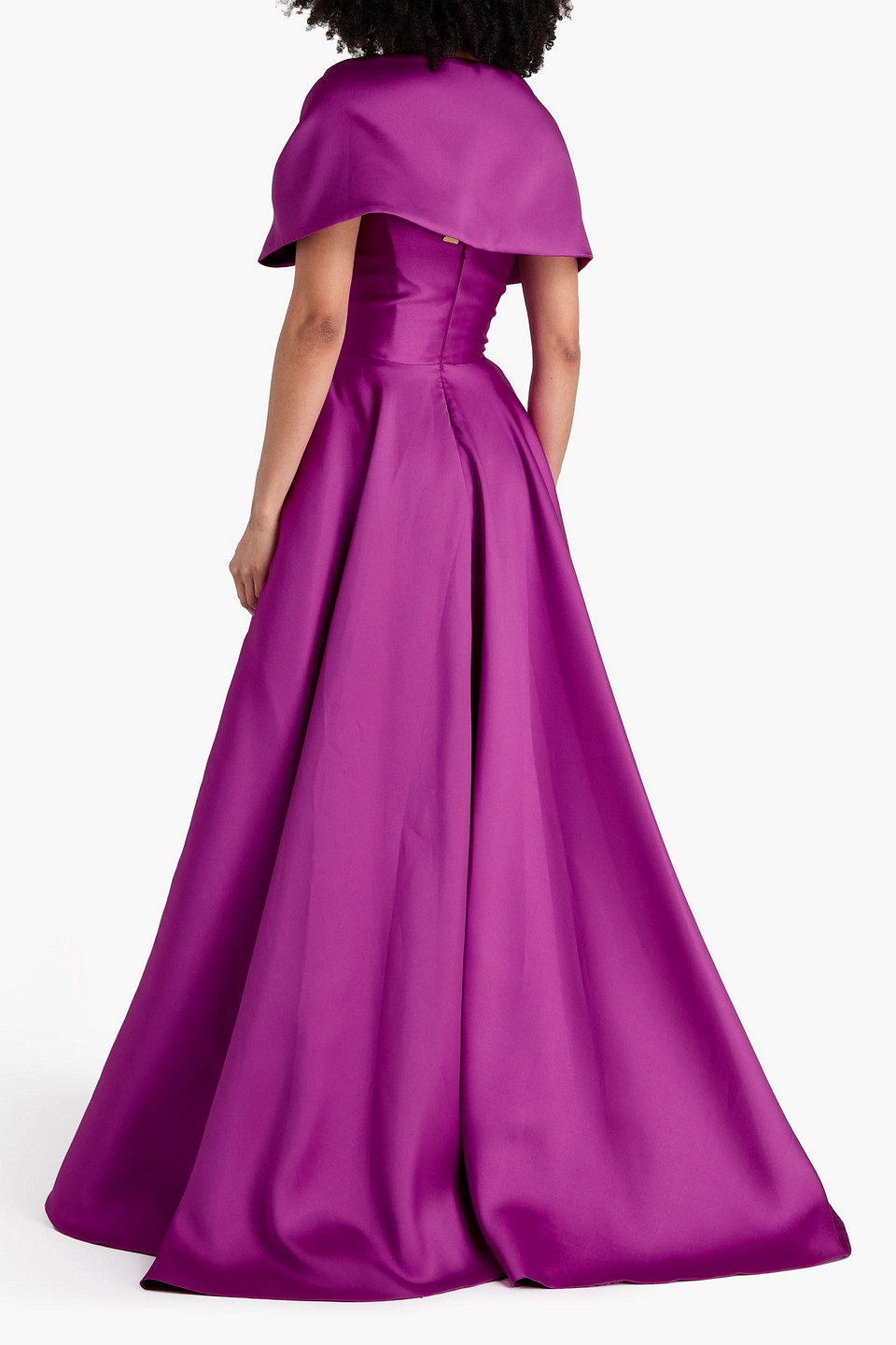  Rhea Costa - Wrap-effect Draped Satin-twill Gown - Purple - It 44 