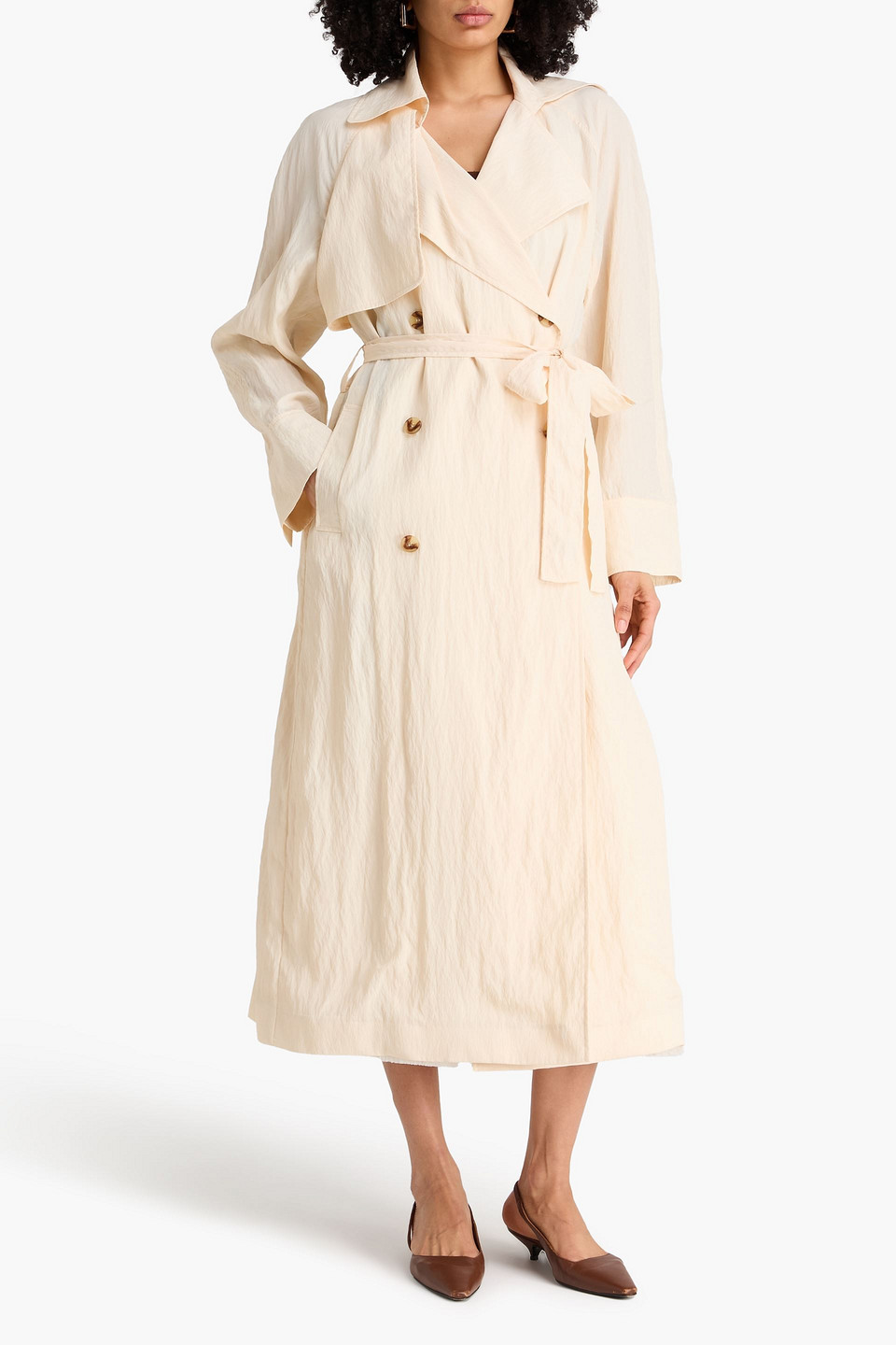  A.emery - Ives Taffeta Trench Coat - Weiß - Xs/s 