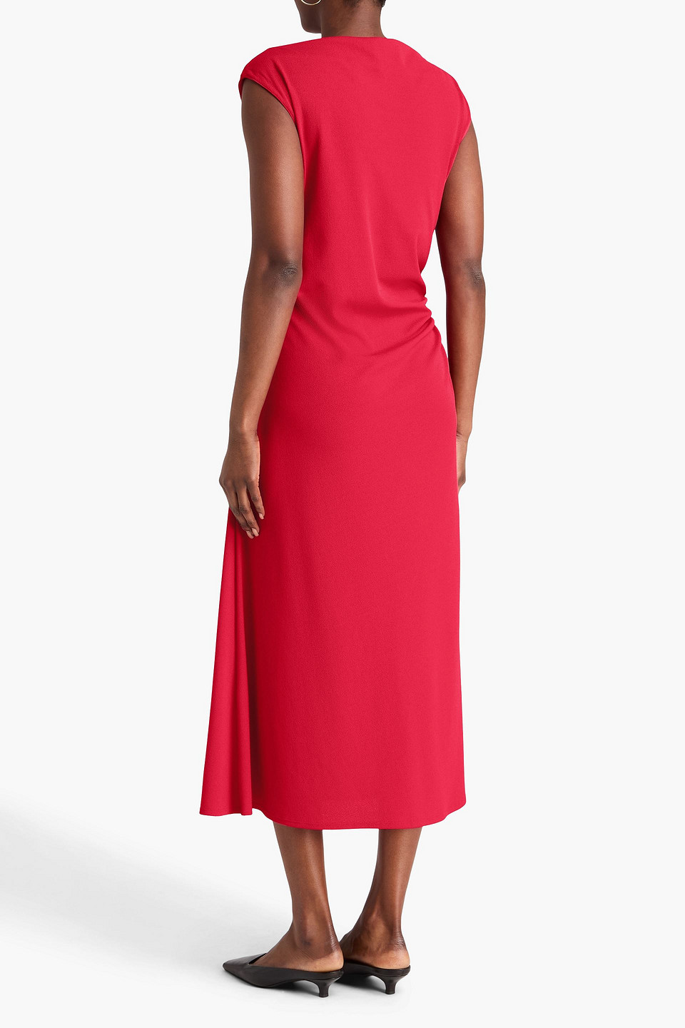  Theory - Drapiertes Midikleid Aus Crêpe - Rot - Us 00 