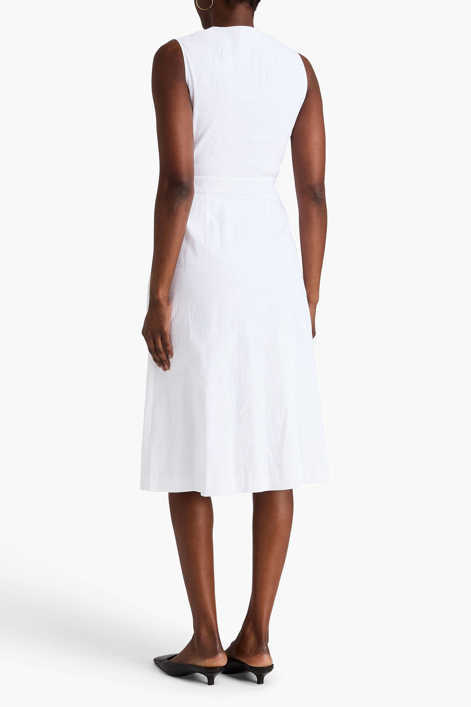  Theory - Linen-blend Midi Wrap Dress - Weiß - Us 0 