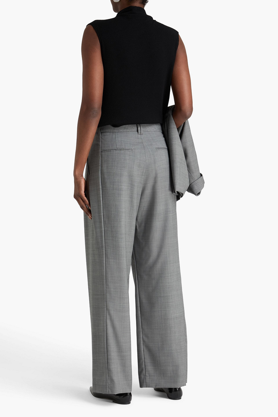  A.emery - Goddard Pleated Wool Wide-leg Pants - Gray - Uk 12 