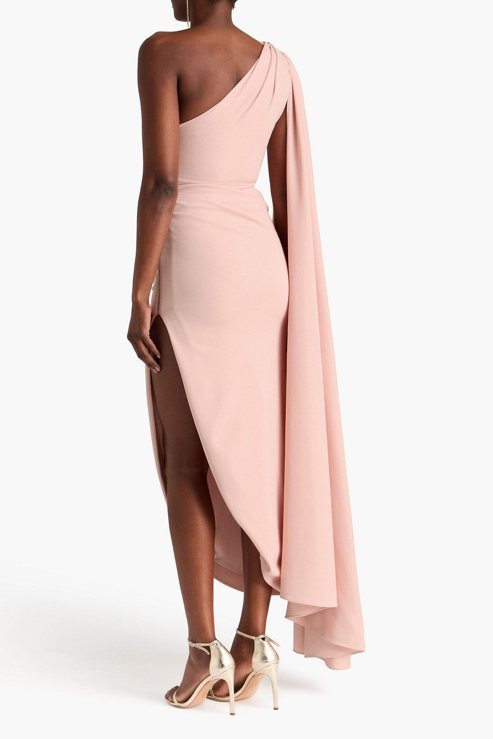  Rhea Costa - One-shoulder Draped Crepe Gown - Pink - It 46 