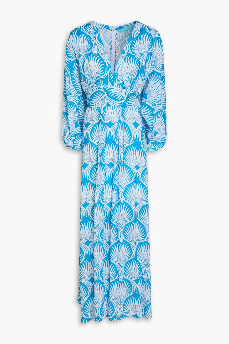 Melissa Odabash Cecilia Floral-print Voile Maxi Dress In Neutral