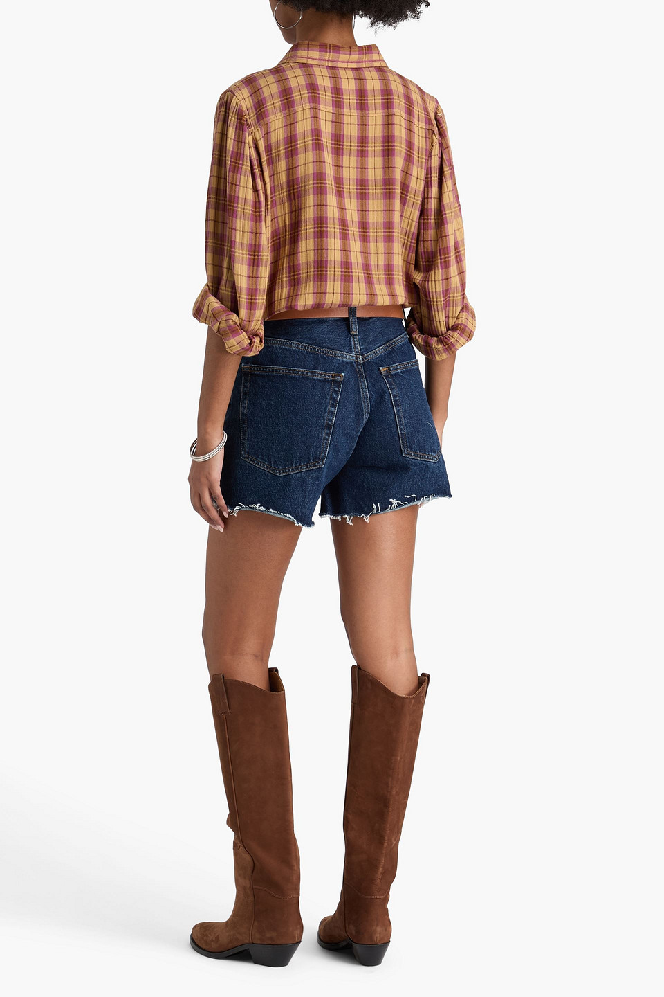  Re/done - Jeansshorts „90s“ Mit Fransen - Blau - 24 