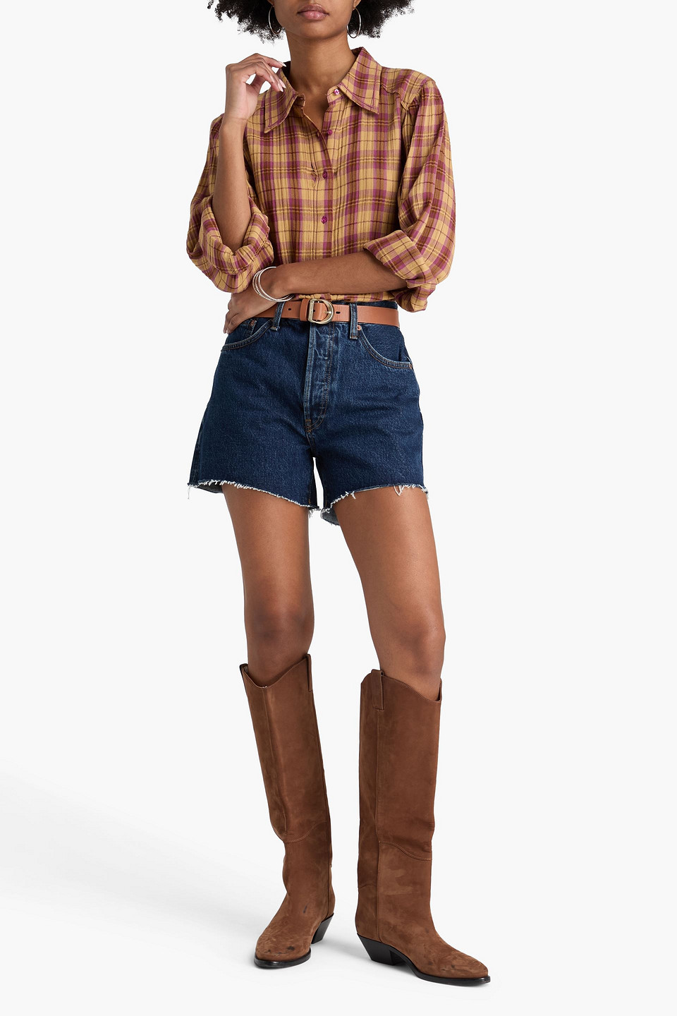  Re/done - Jeansshorts „90s“ Mit Fransen - Blau - 24 