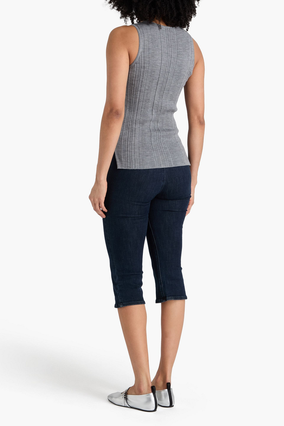  Erdem - Tanktop Aus Geripptem Woll-jersey - Grau - M 