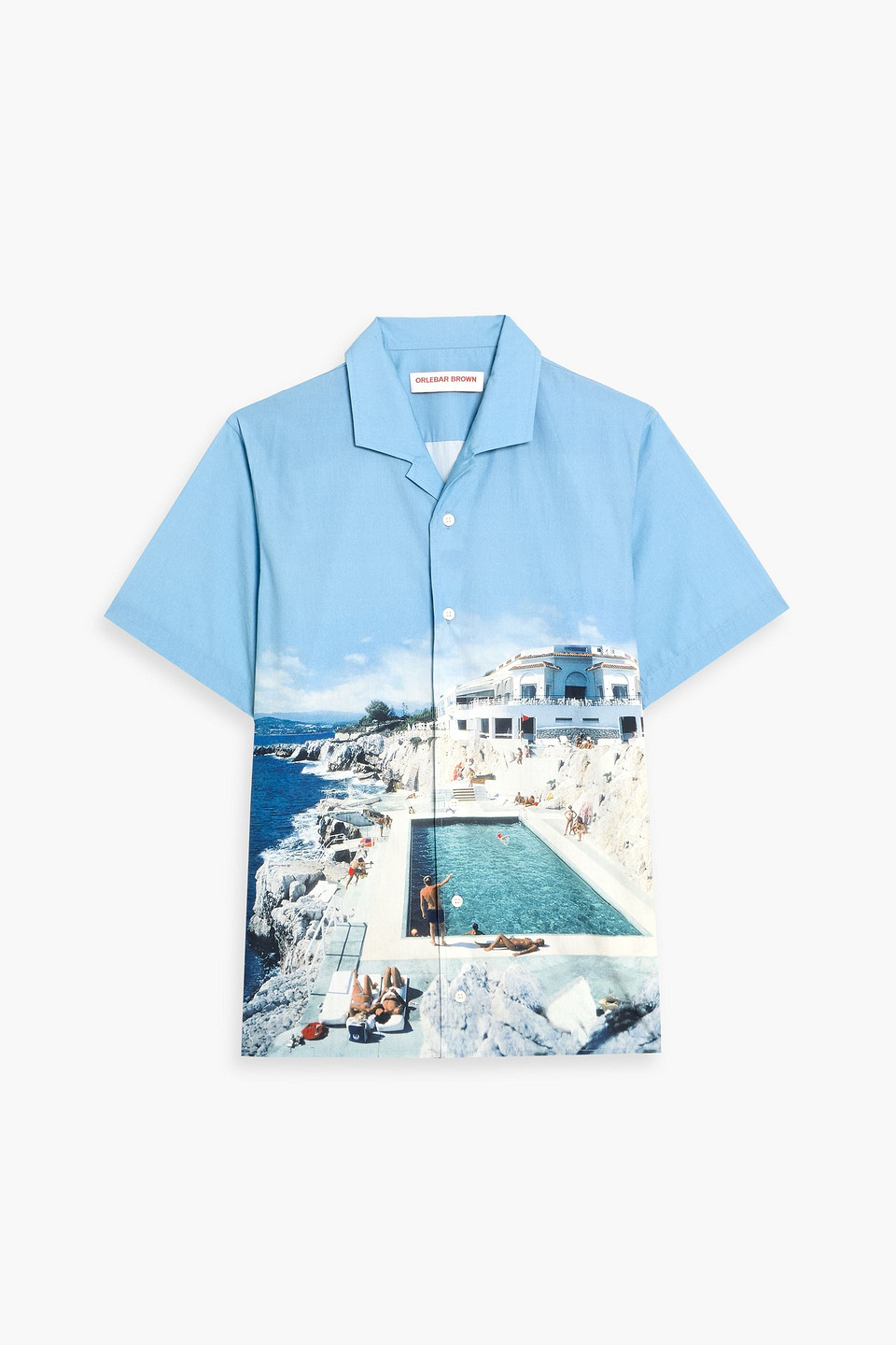 orlebar brown - hibbert printed cotton-poplin shirt - blue - s