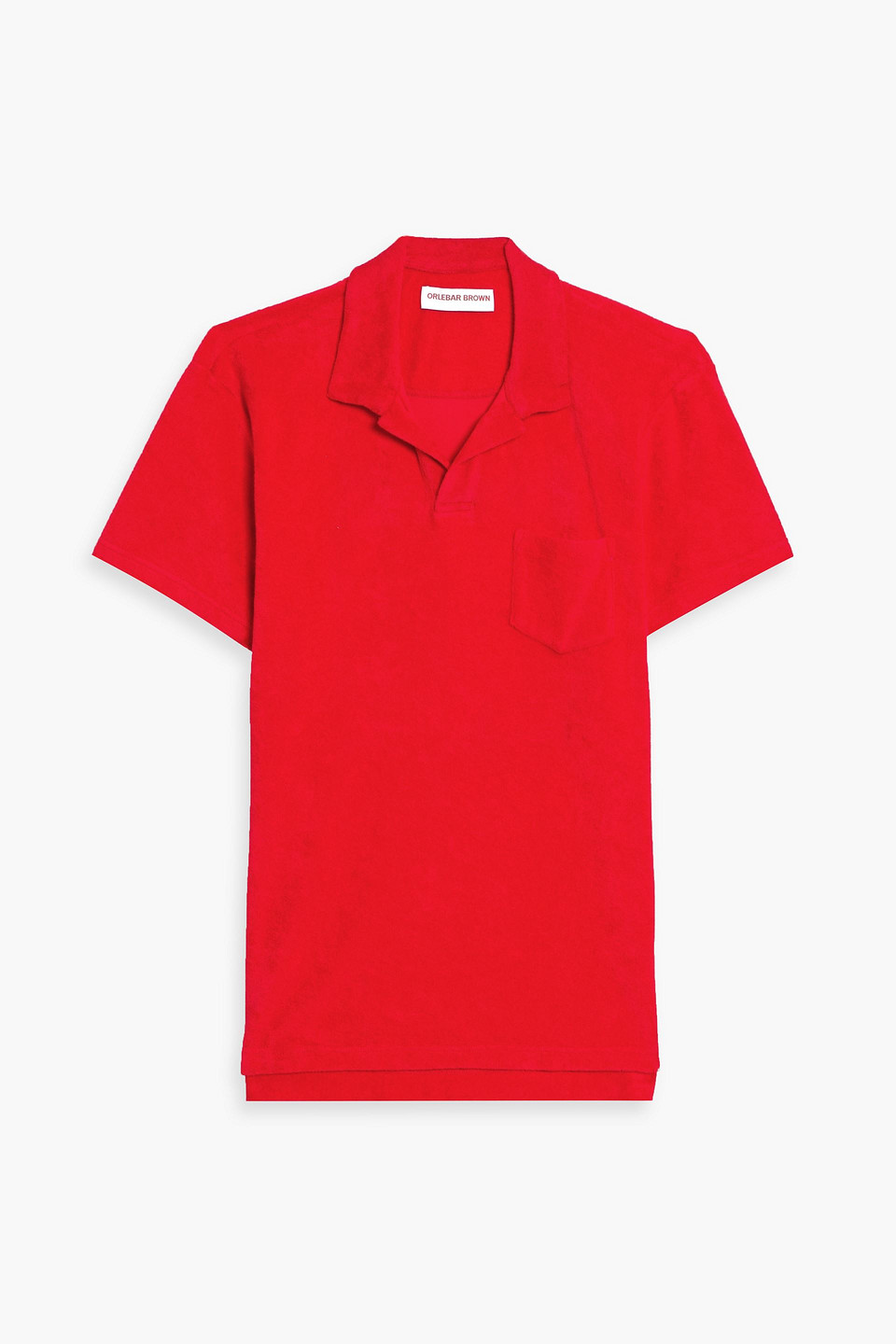 orlebar brown - cotton-terry polo shirt - red - l