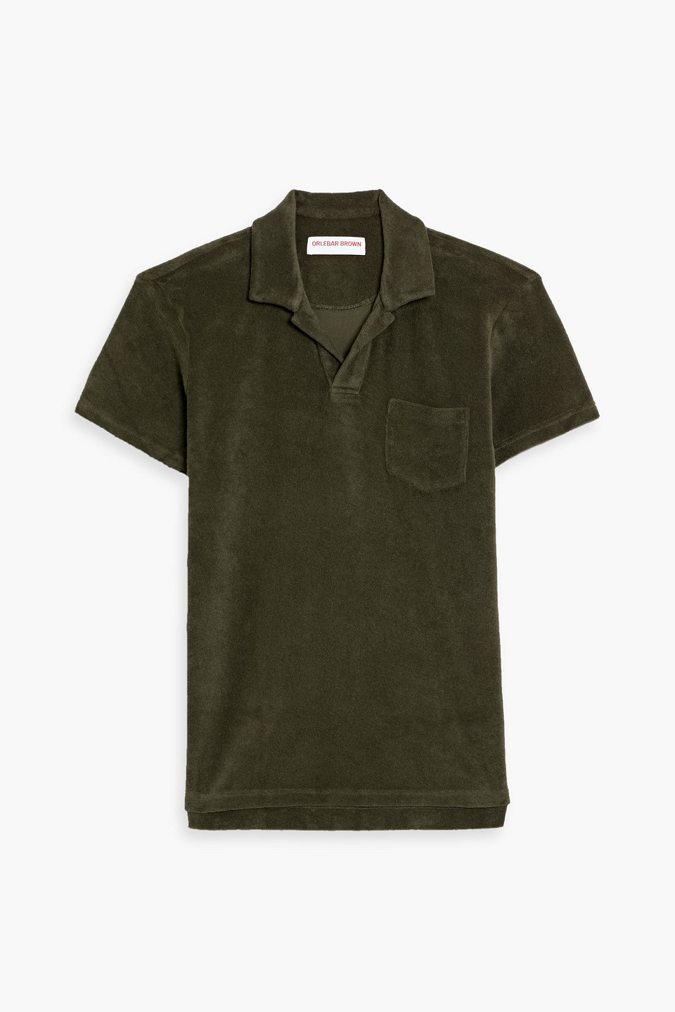 orlebar brown - cotton-terry polo shirt - green - xxl