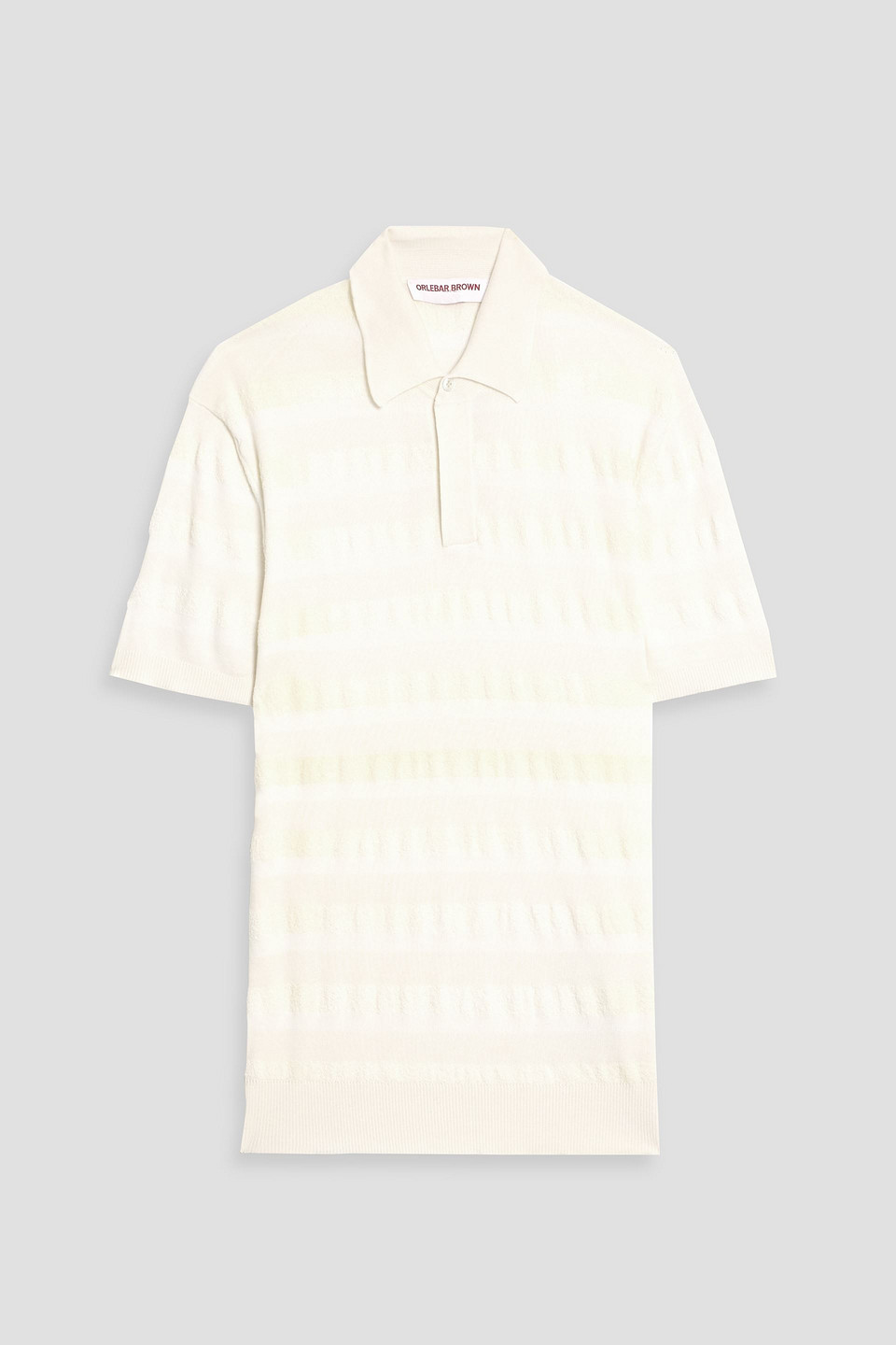 orlebar brown - ebro striped cotton-blend terry polo shirt - white - s