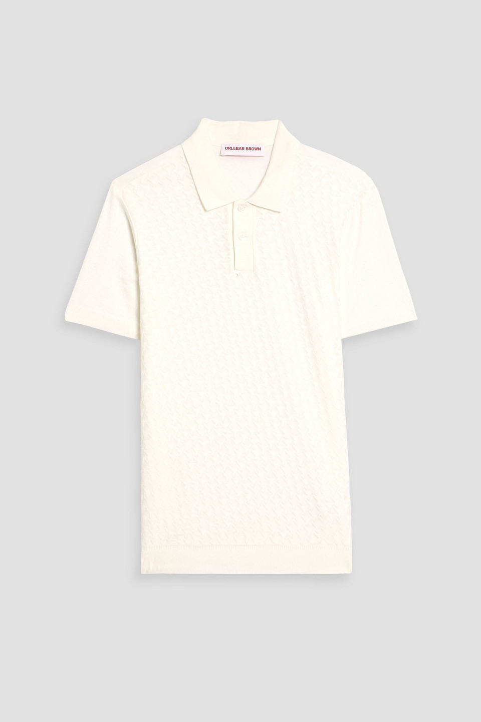 orlebar brown - jarrett jacquard-knit cotton and modal-blend polo shirt - white - xxl
