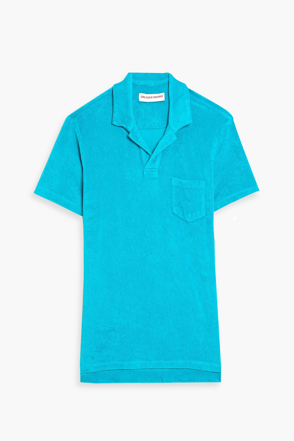 orlebar brown - cotton-terry polo shirt - blue - s