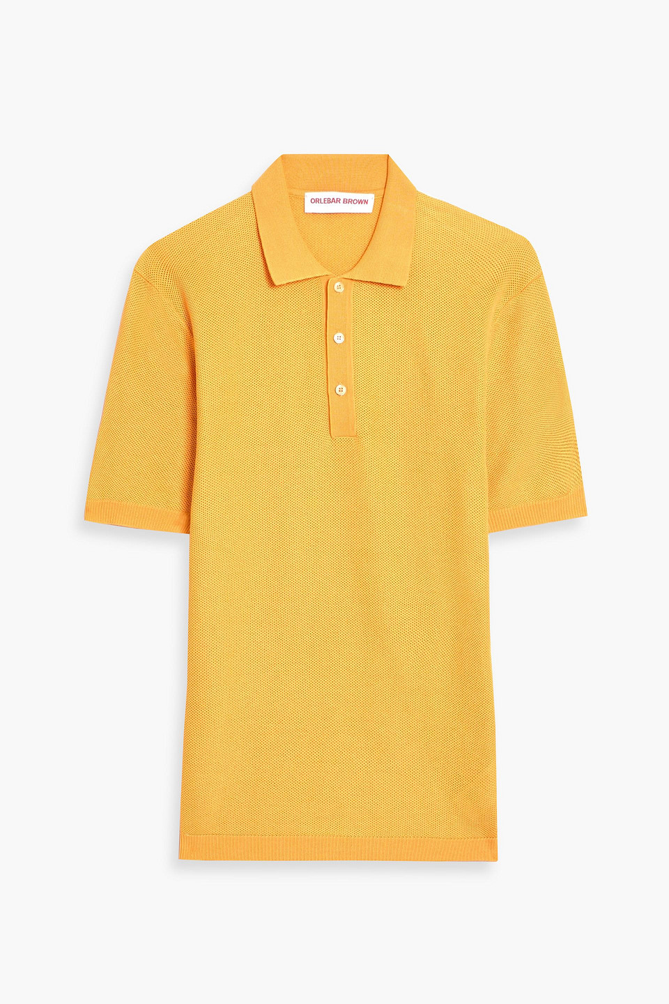orlebar brown - maranon waffle-knit cotton polo shirt - yellow - s