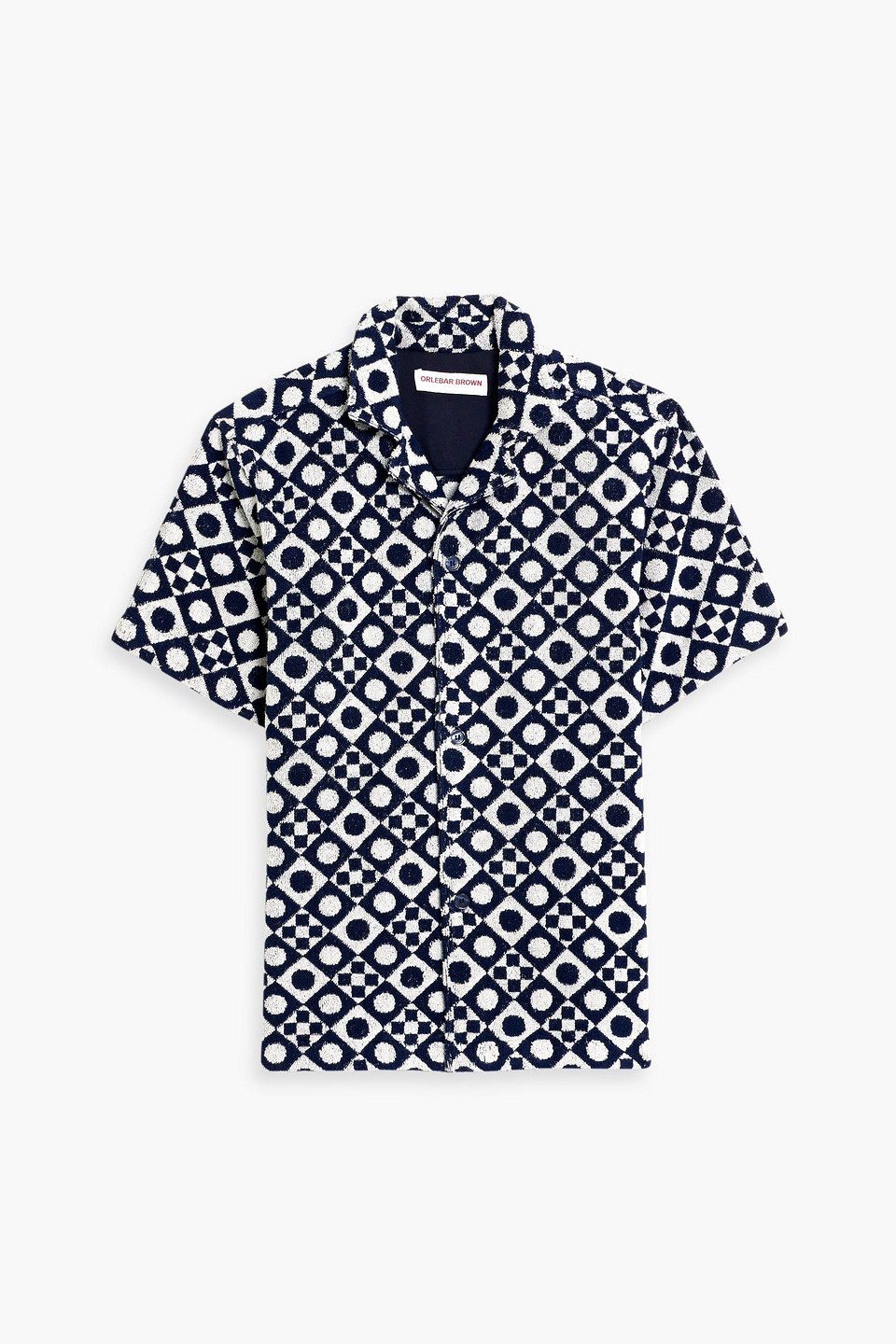 orlebar brown - howell cotton-terry jacquard shirt - blue - s