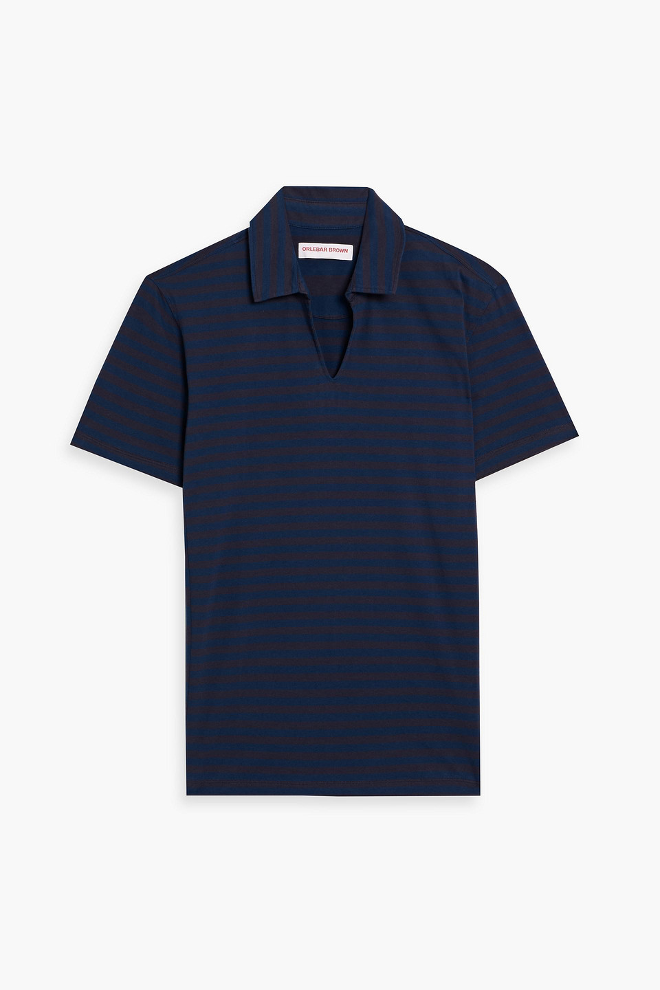orlebar brown - mayer striped cotton-jersey polo shirt - blue - l