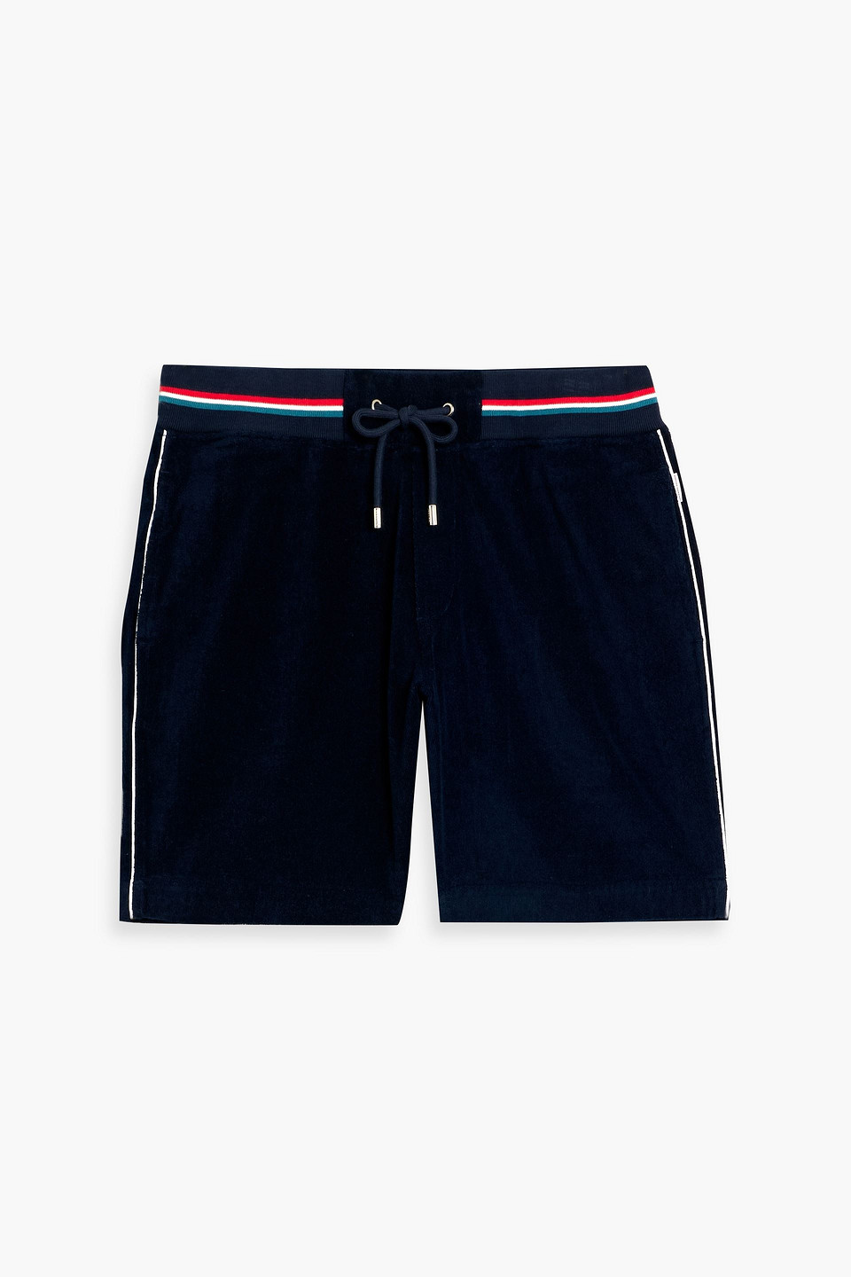 orlebar brown - afador cotton-terry drawstring shorts - blue - l