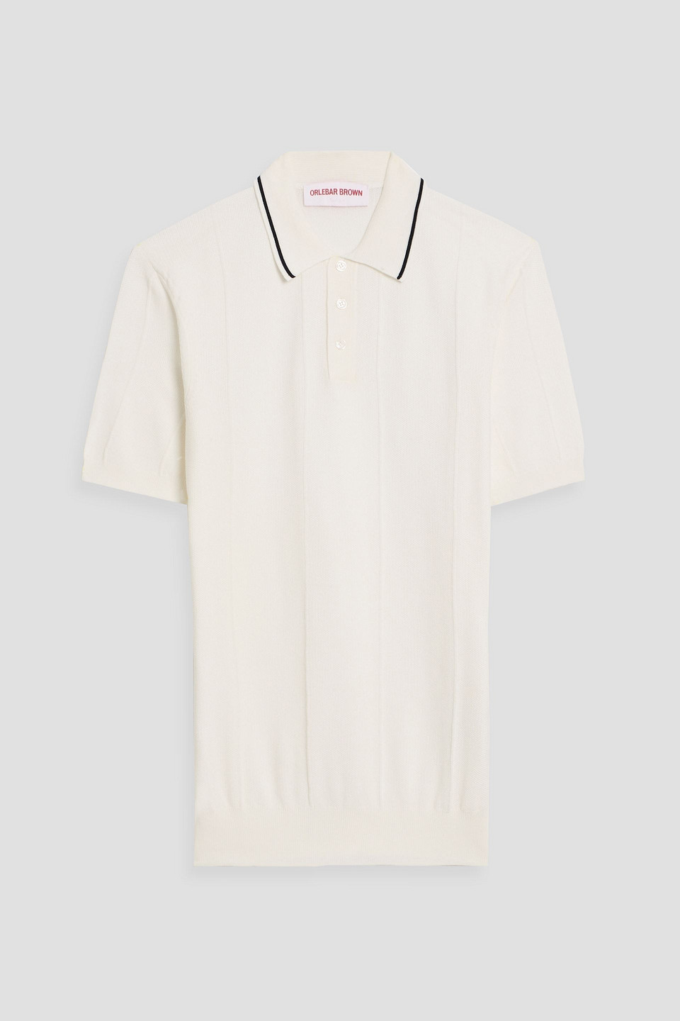 orlebar brown - maranon waffle-knit cotton polo shirt - white - xl
