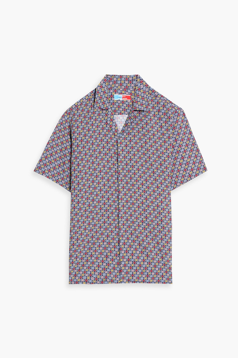orlebar brown - maitan printed lyocell shirt - blue - s