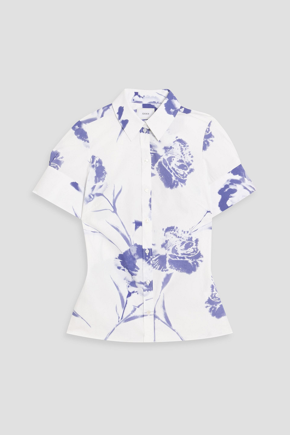 Erdem Floral-print Cotton-poplin Shirt In White