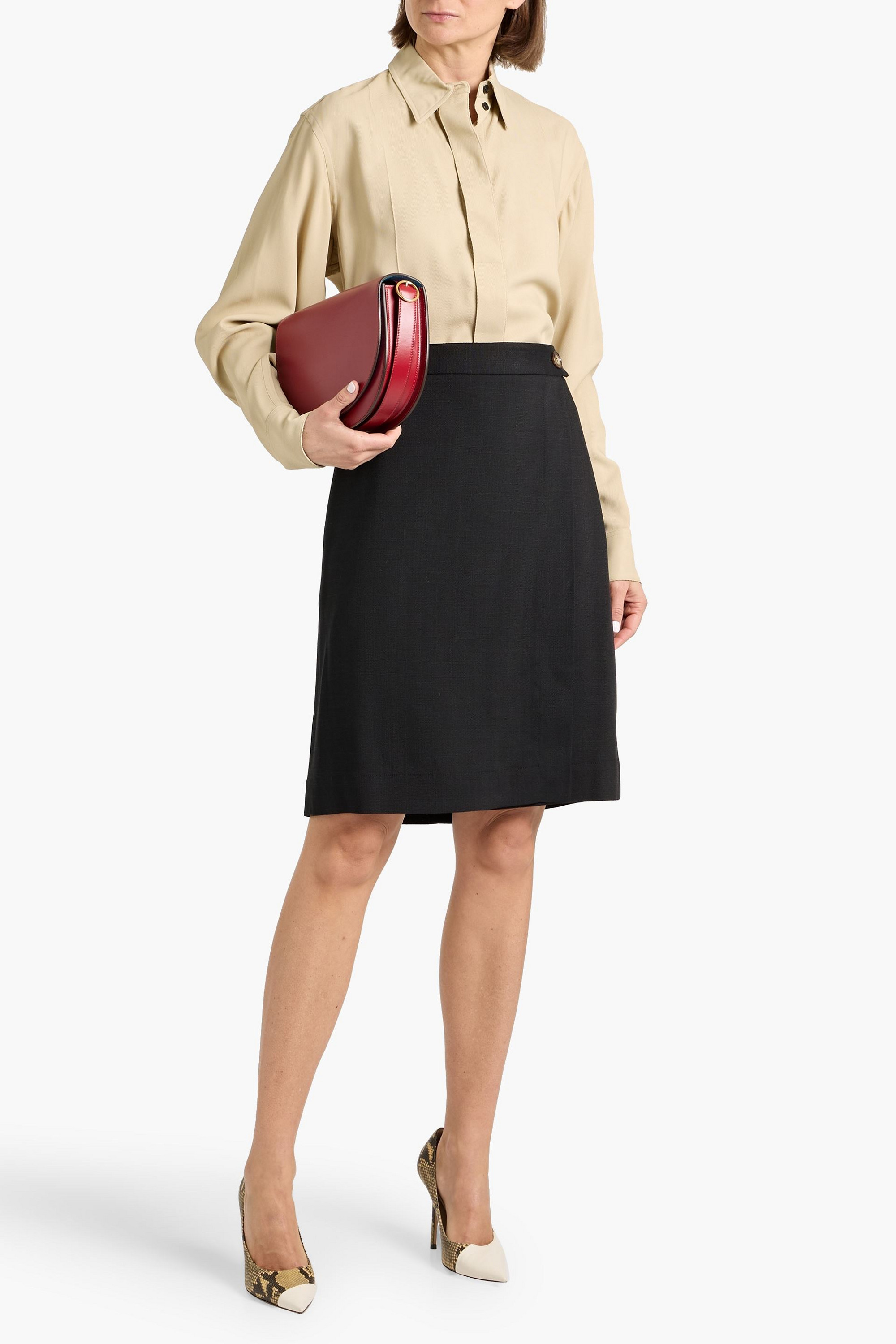 Victoria Beckham Crepe wrap skirt
