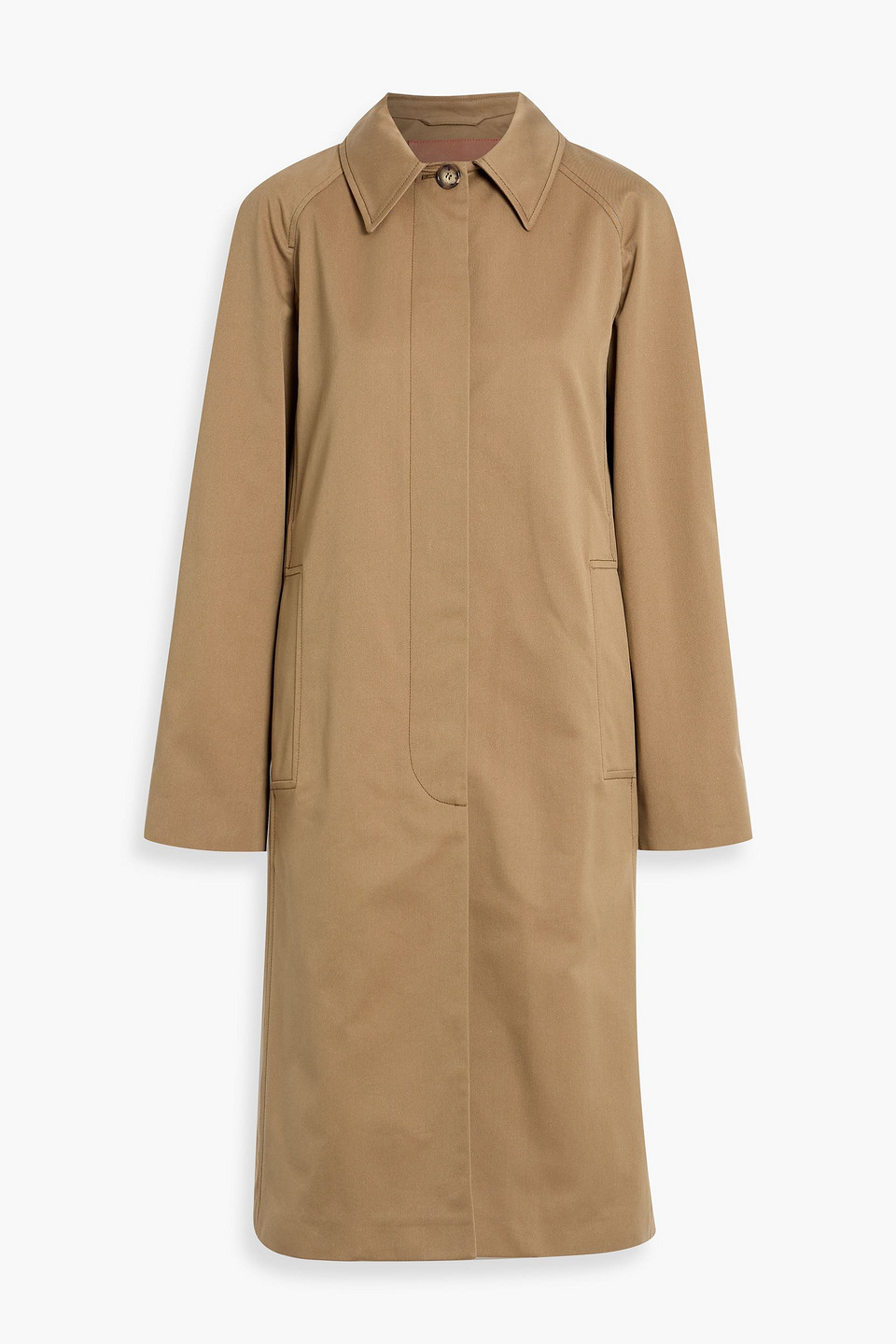 Victoria Beckham Cotton-blend Twill Trench Coat In Brown