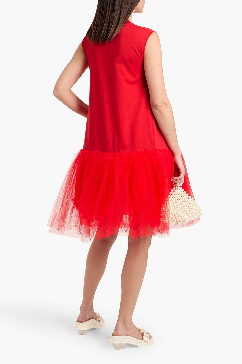  Simone Rocha - Kleid Aus Baumwoll-jersey Und Tüll - Rot - Xs 