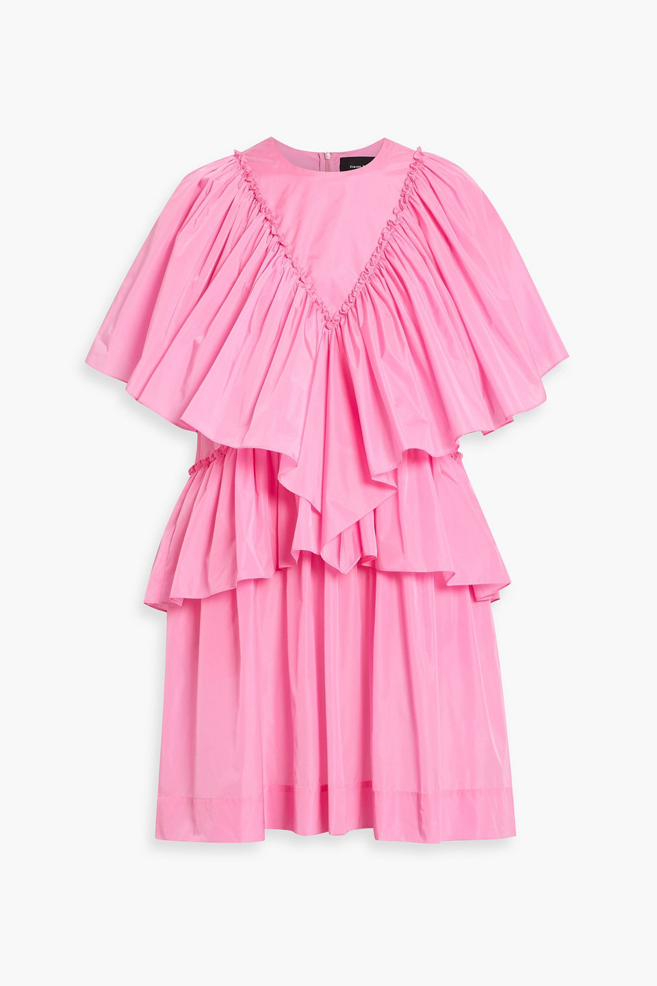 Simone Rocha Tiered Taffeta Mini Dress In Pink