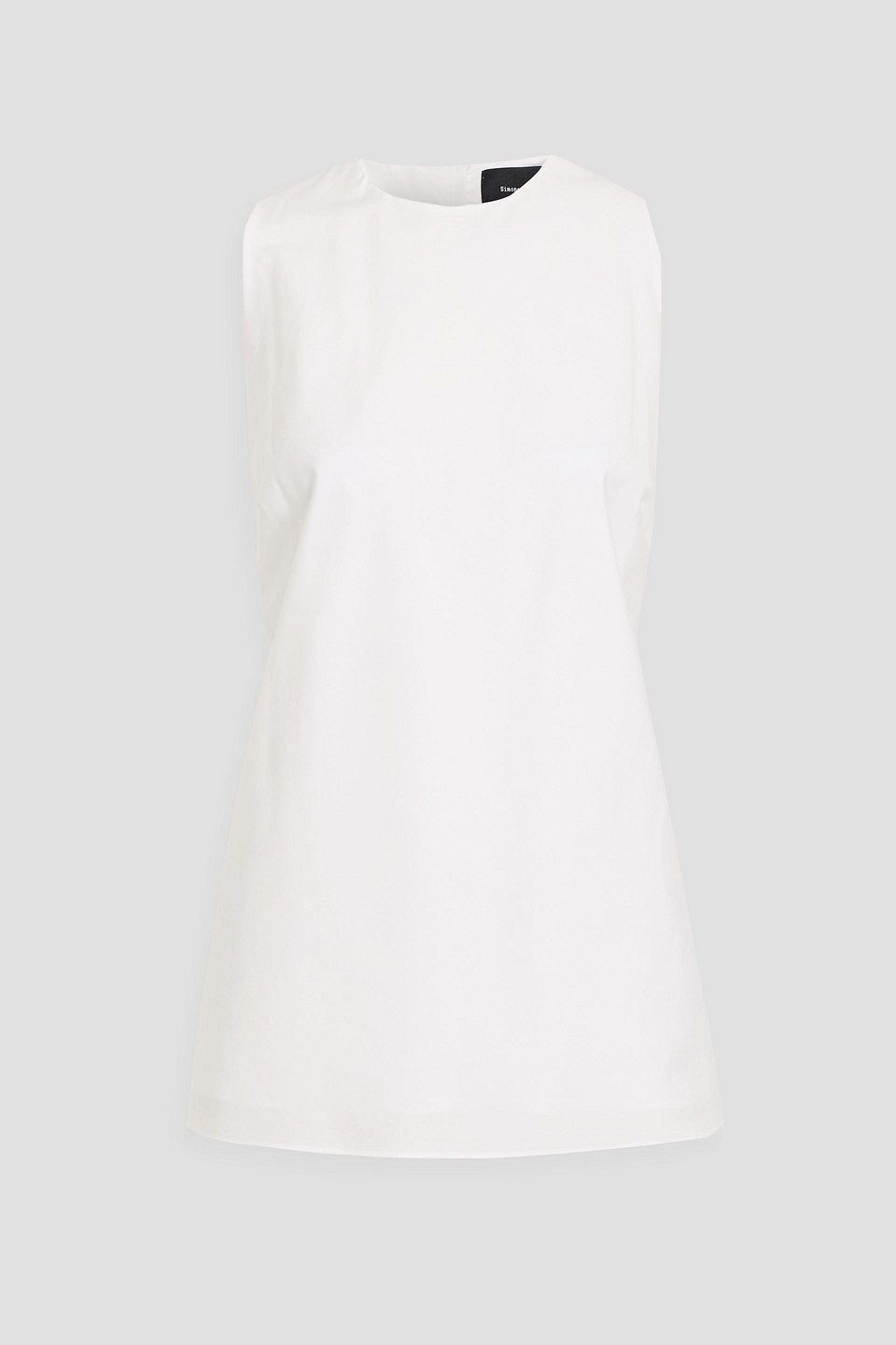 simone rocha - open-back bow-detailed cotton-poplin top - white - uk 14