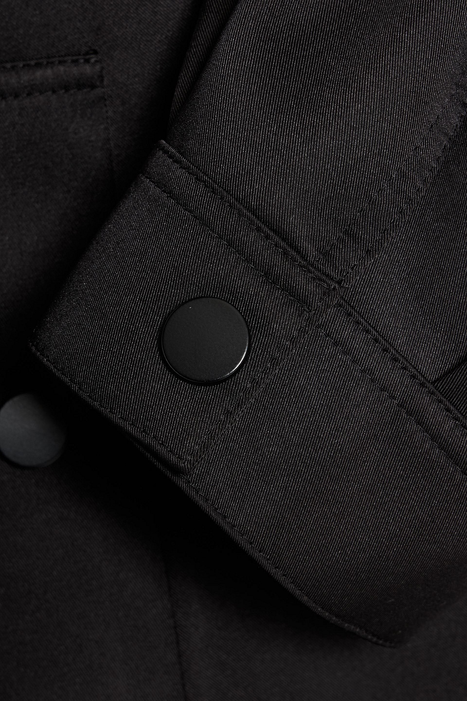 Maje Cropped Satin-twill Jacket In Black