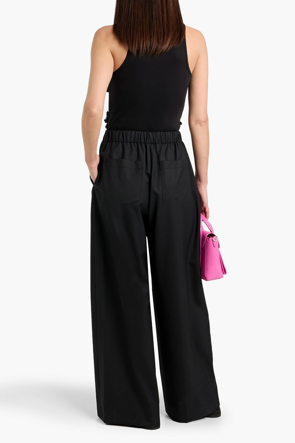  Simone Rocha - Wool-twill Wide-leg Pants - Black - Uk 6 