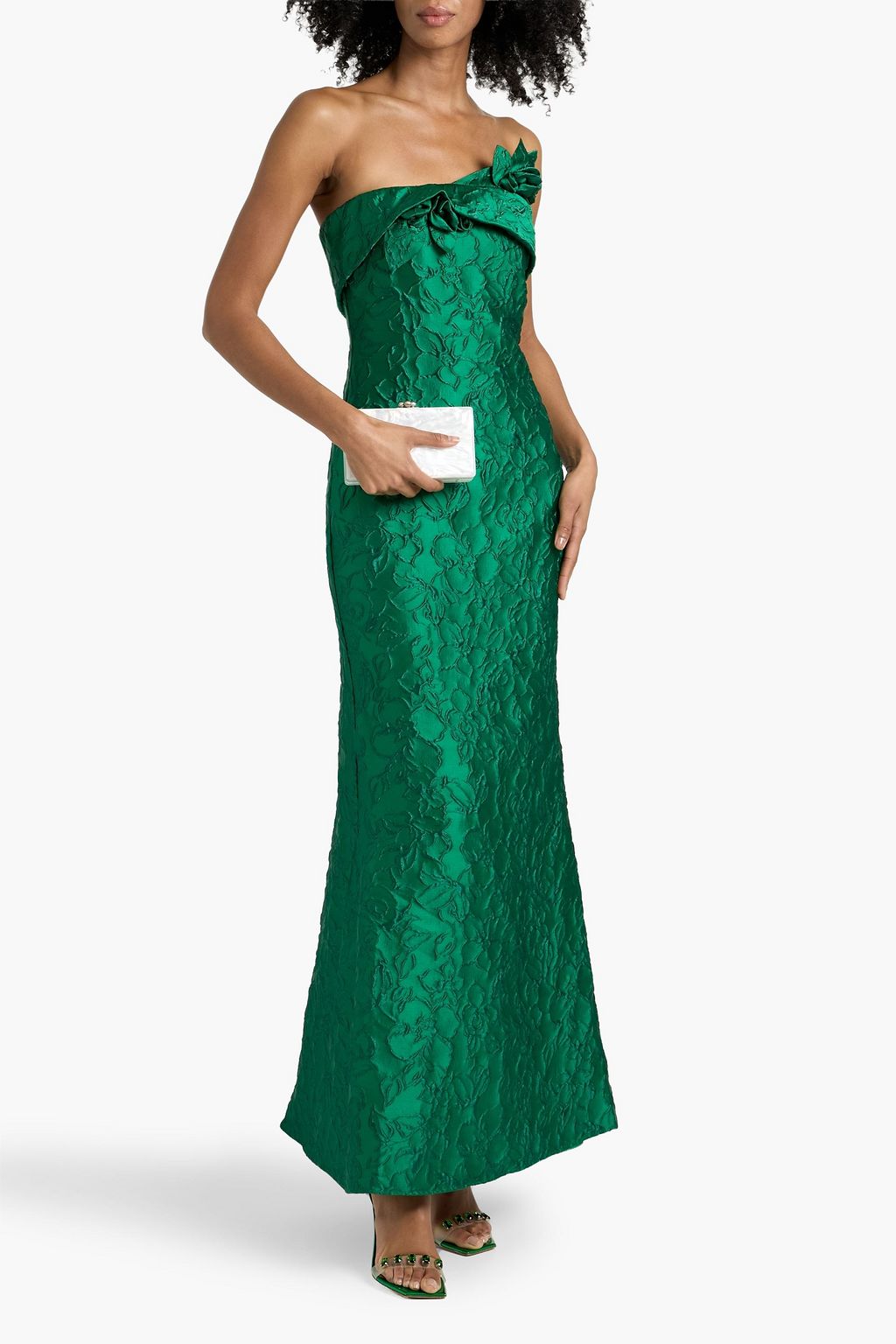 BADGLEY MISCHKA Laser-cut embellished scuba gown | THE OUTNET BADGLEY MISCHKA Laser-cut embellished scuba gown | THE OUTNET