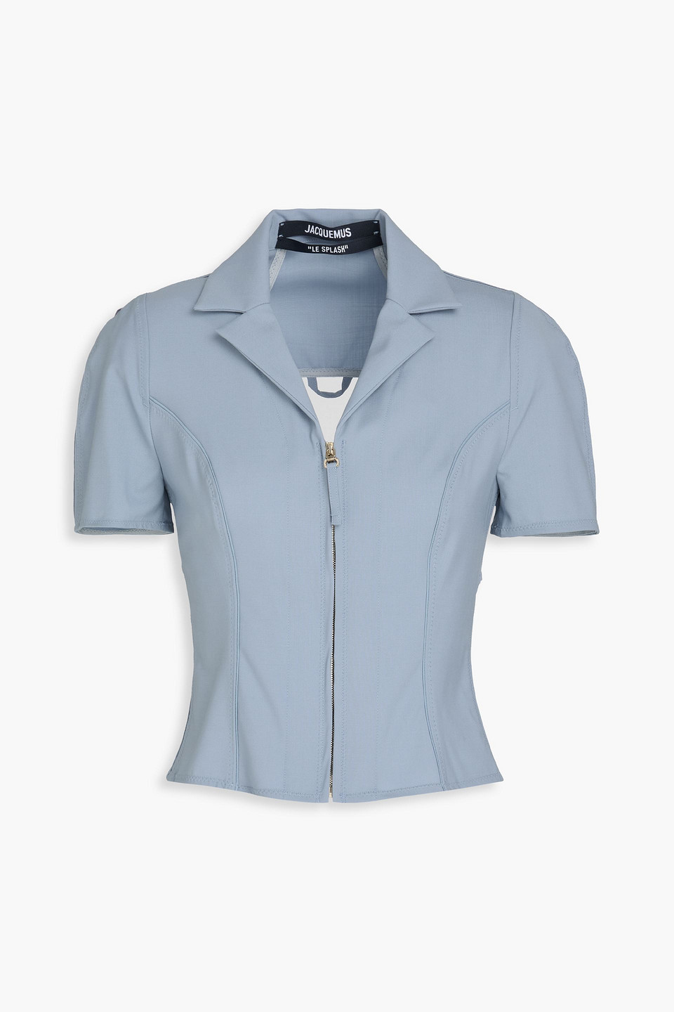 jacquemus - tangelo cutout wool-blend shirt - blue - fr 32